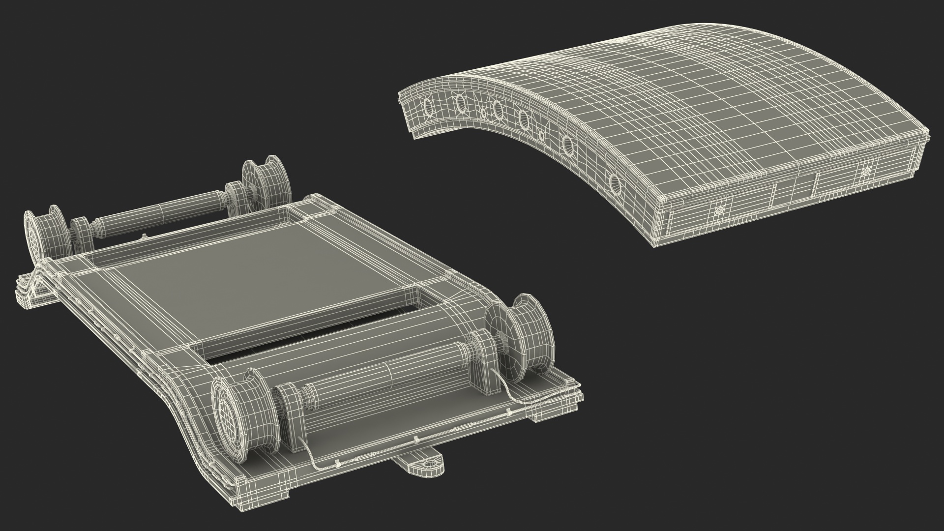 Concrete Tunnel with Rails Trolley 3D model
