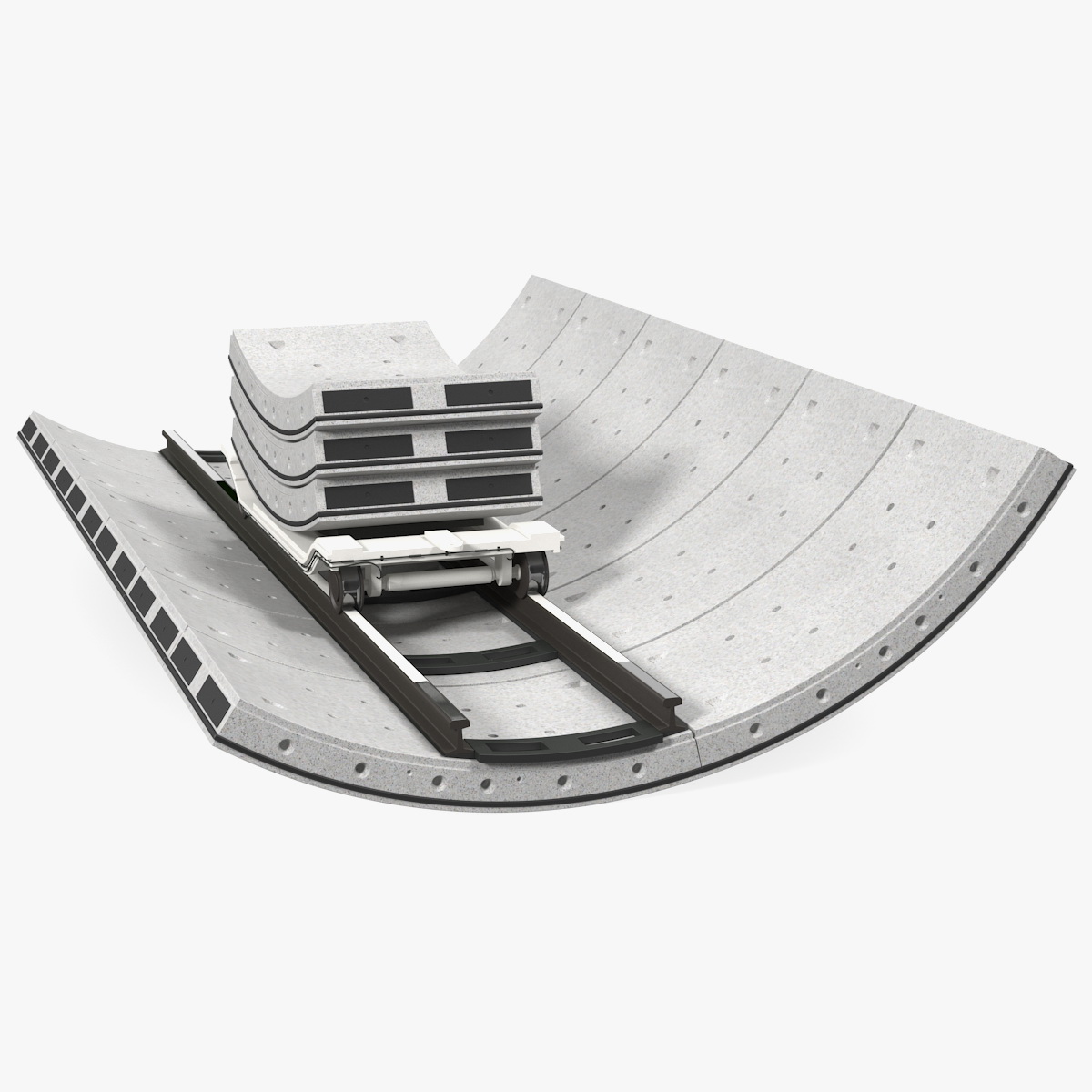 Concrete Tunnel with Rails Trolley