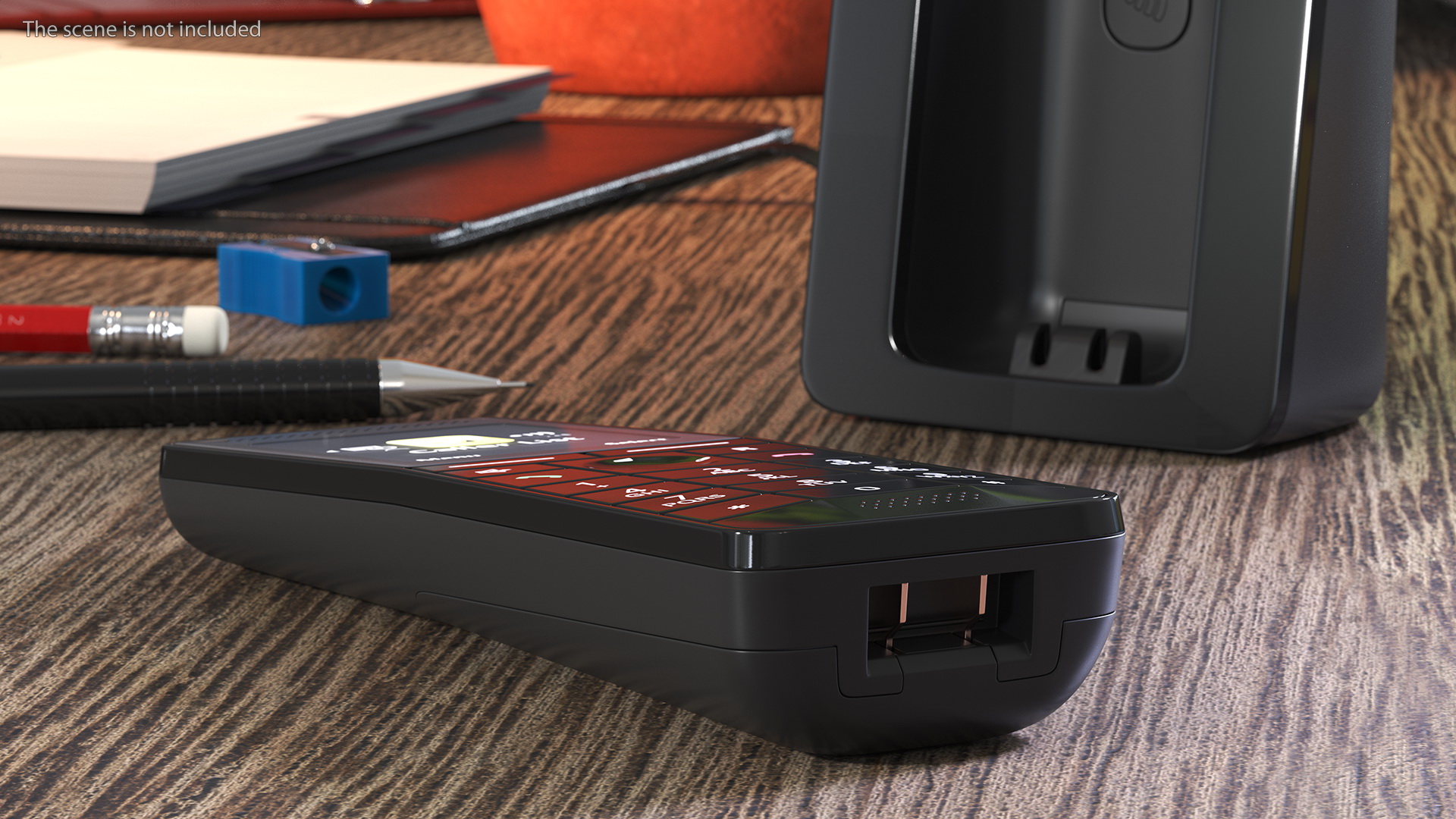 Single Cordless DECT Home Phone with Charger 3D model