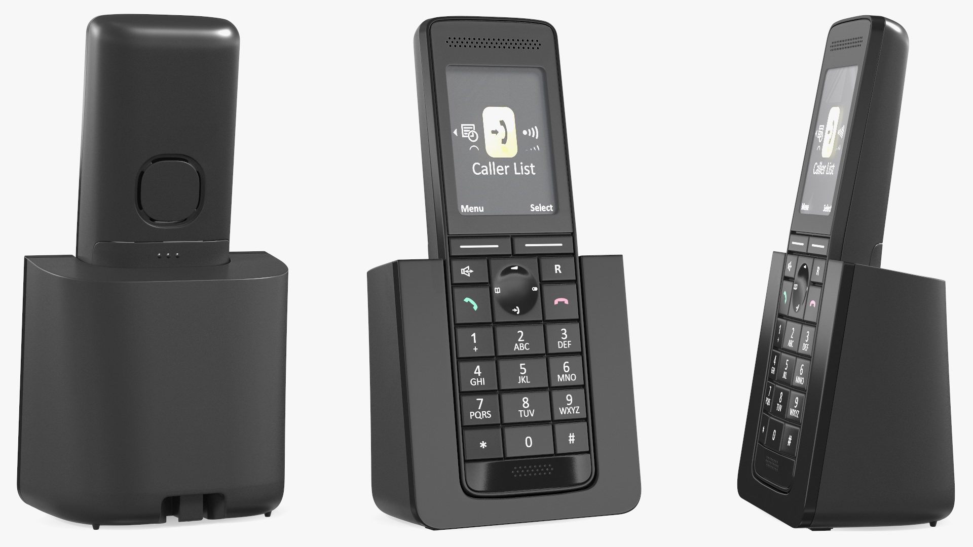 Single Cordless DECT Home Phone with Charger 3D model