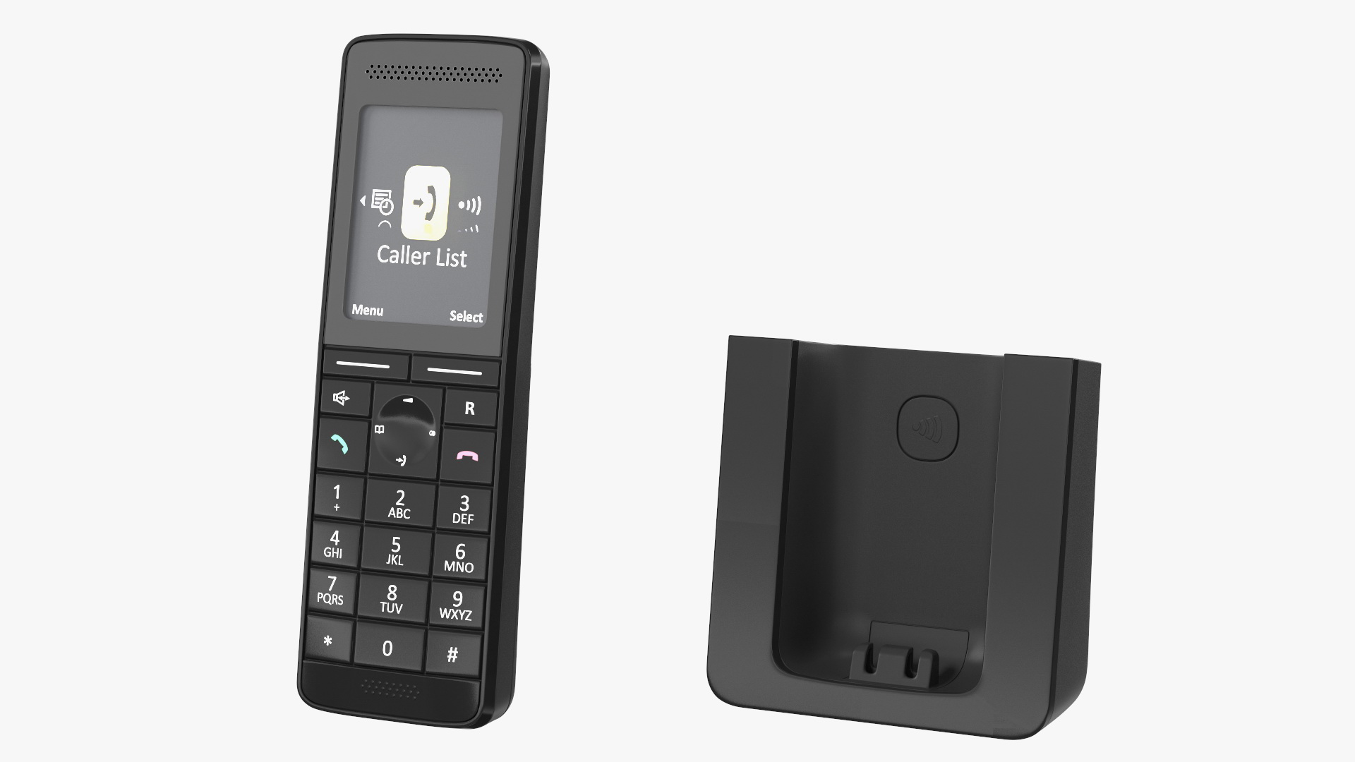 Single Cordless DECT Home Phone with Charger 3D model