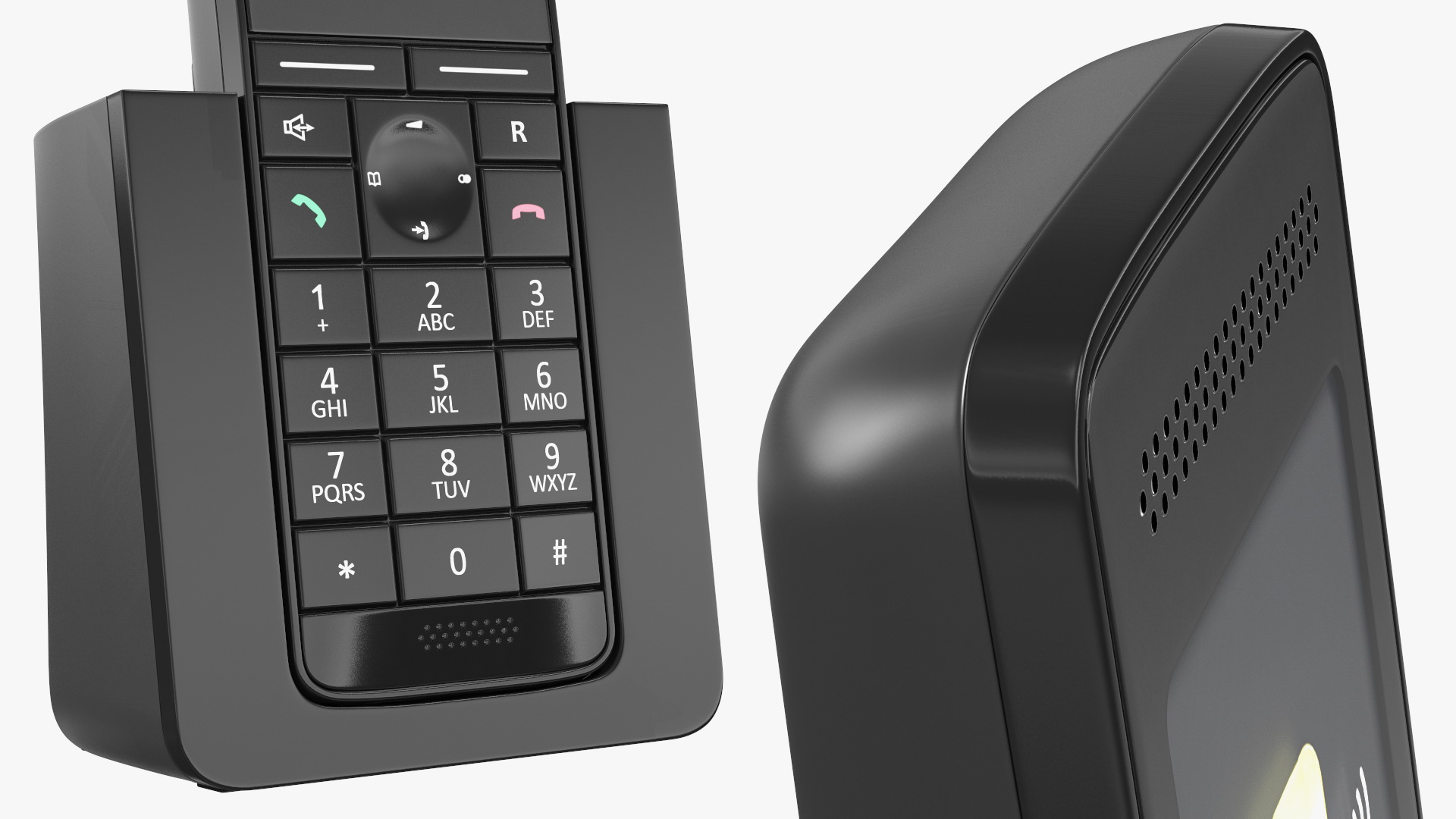 Single Cordless DECT Home Phone with Charger 3D model