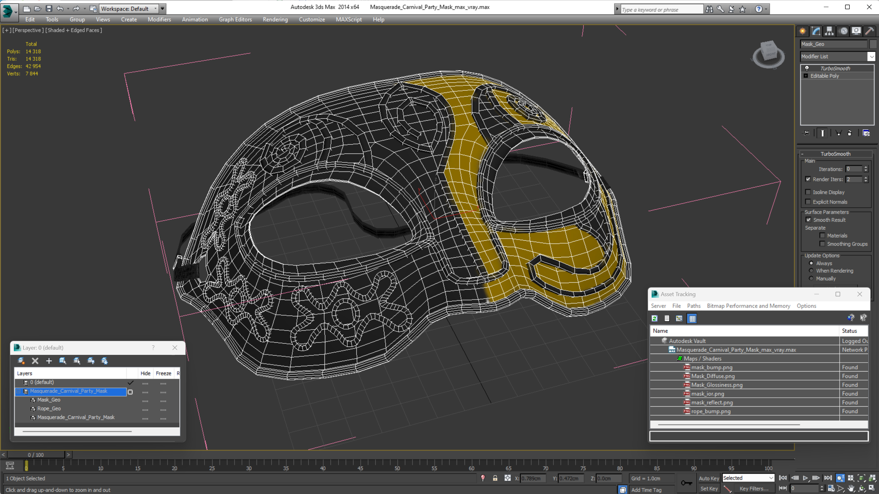 3D model Masquerade Carnival Party Mask