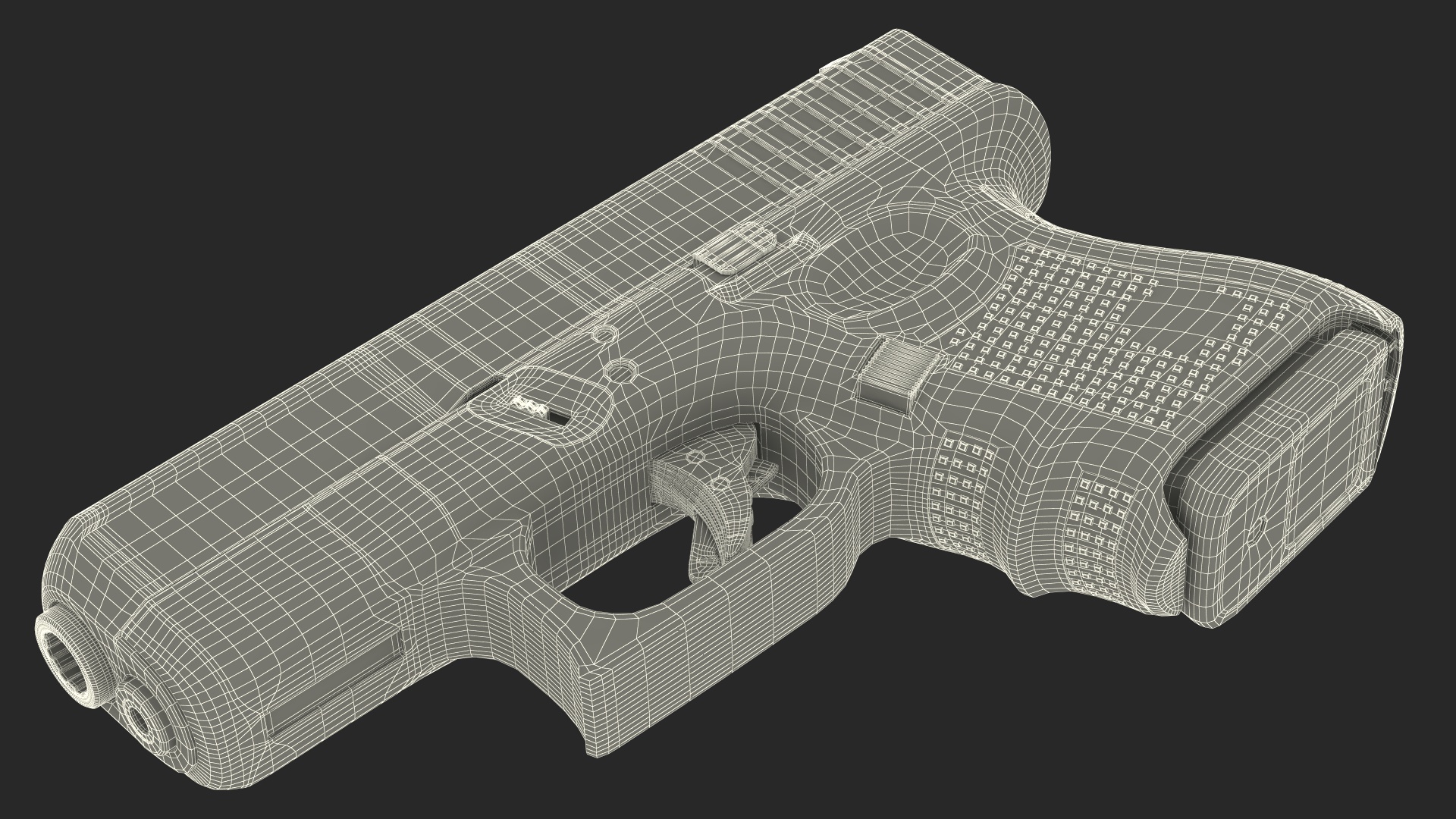 Sub Compact 9mm Pistol 3D