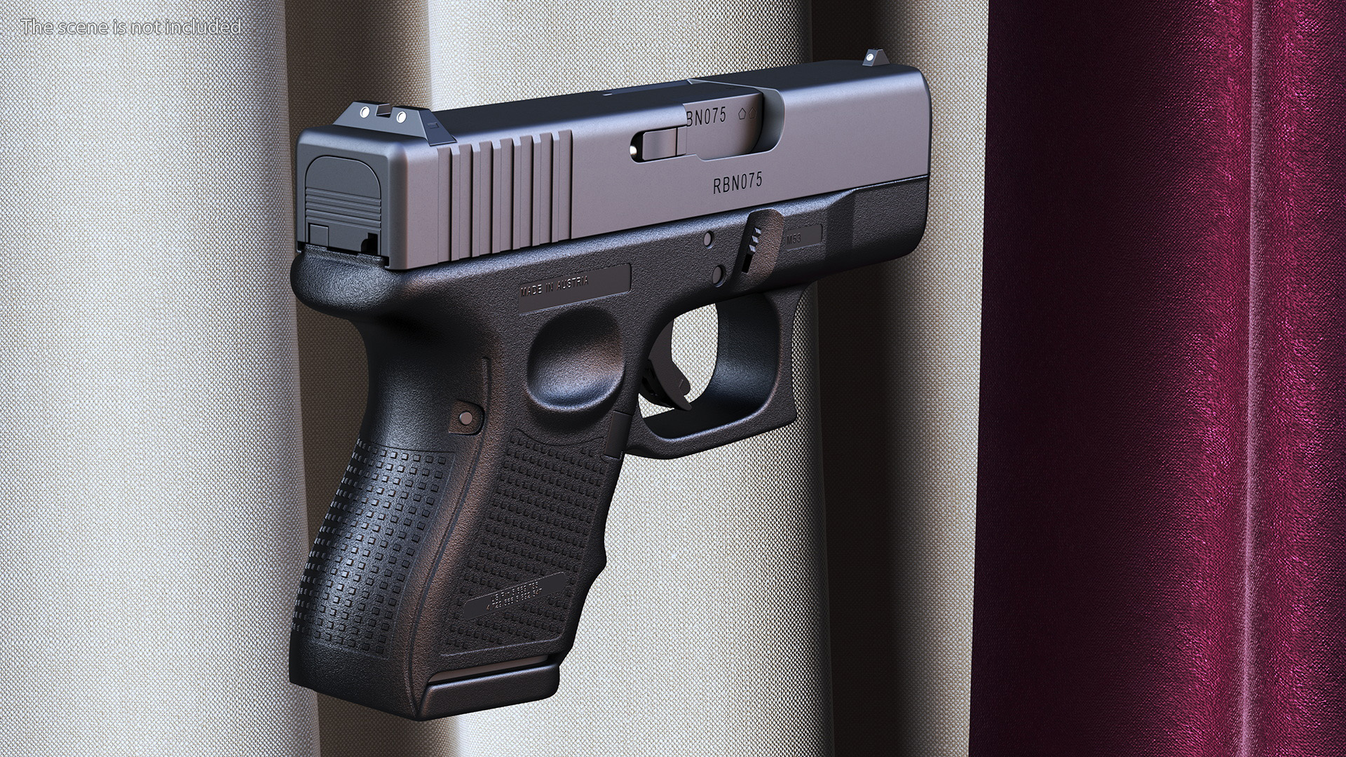 Sub Compact 9mm Pistol 3D