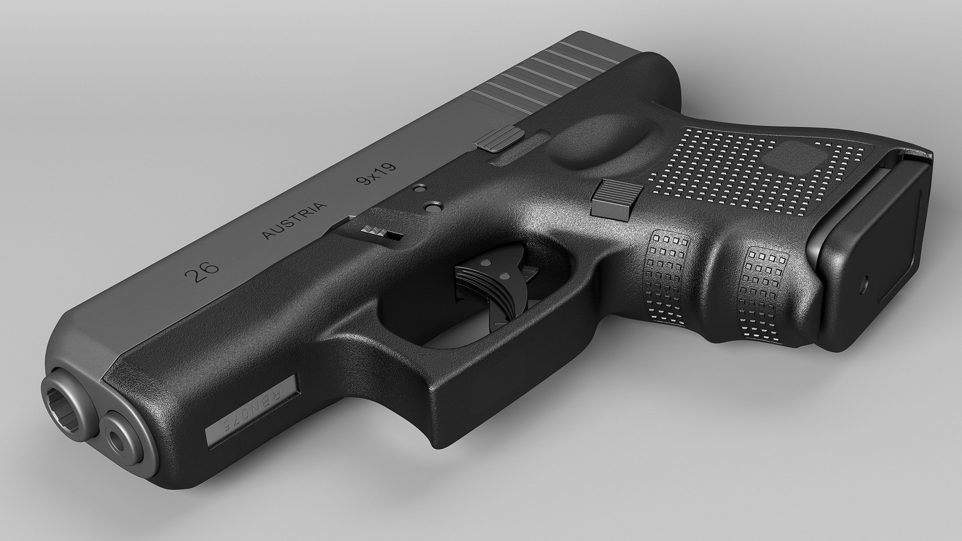 Sub Compact 9mm Pistol 3D