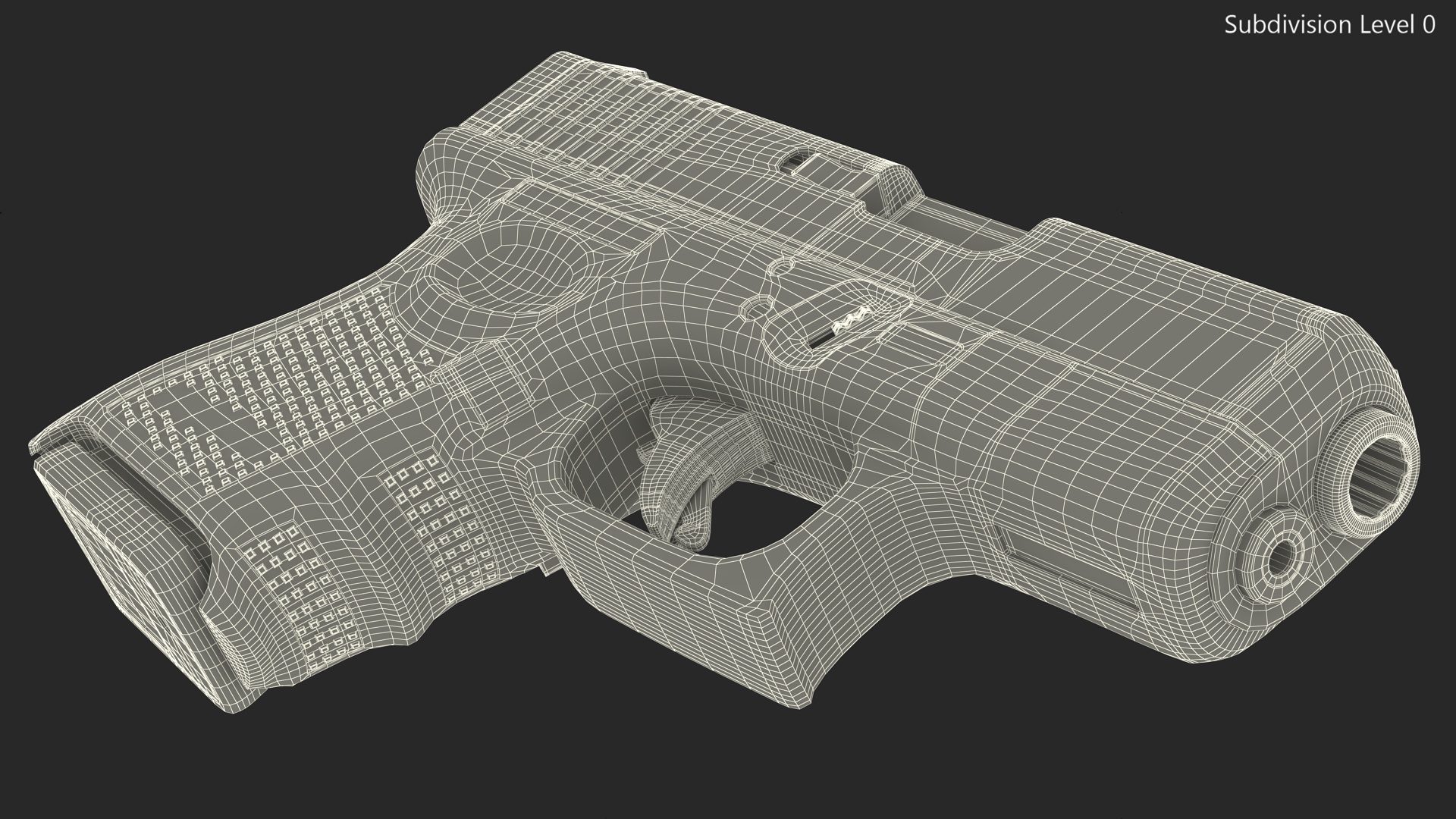 Sub Compact 9mm Pistol 3D