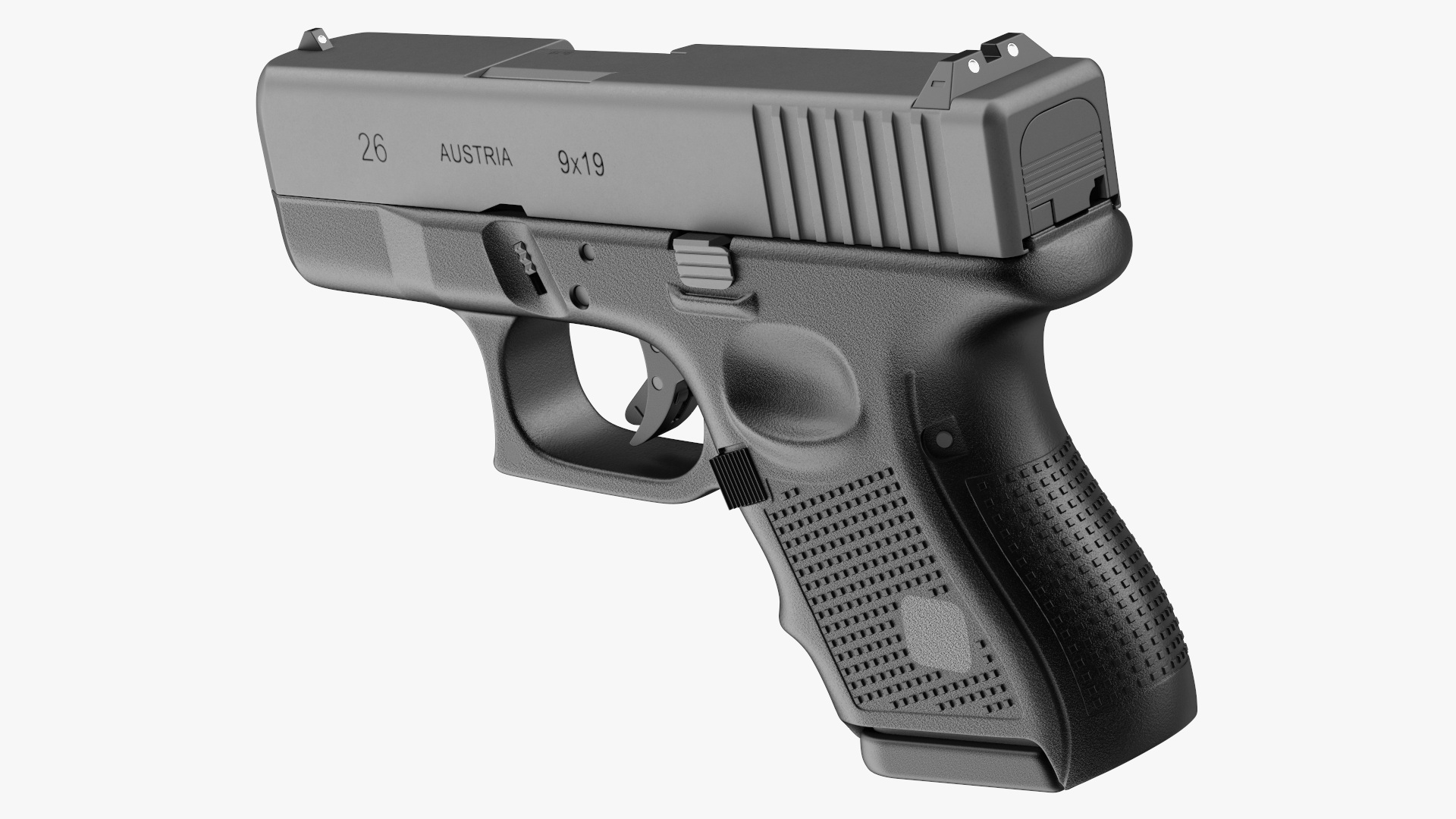 Sub Compact 9mm Pistol 3D