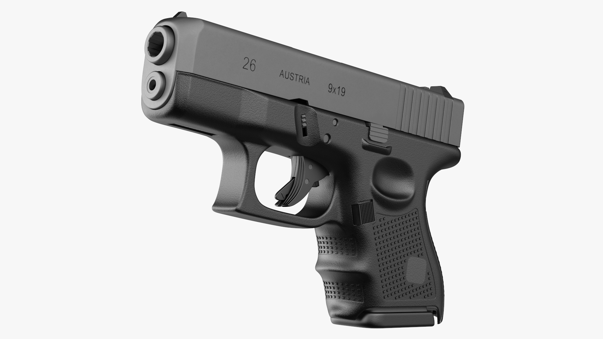 Sub Compact 9mm Pistol 3D