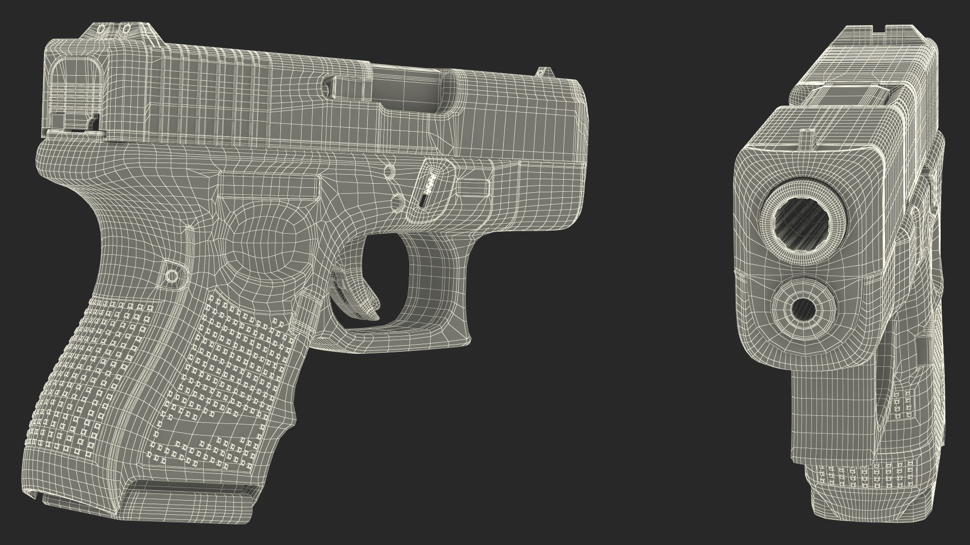 Sub Compact 9mm Pistol 3D