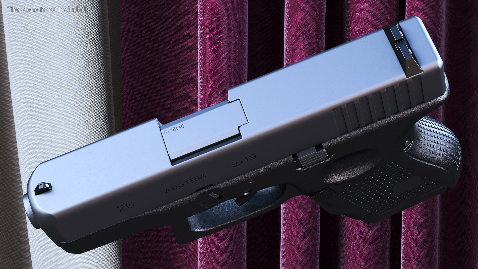 Sub Compact 9mm Pistol 3D