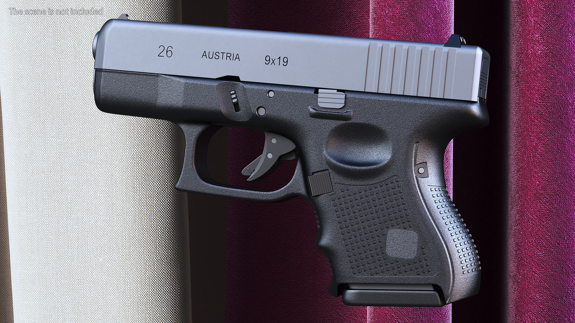 Sub Compact 9mm Pistol 3D