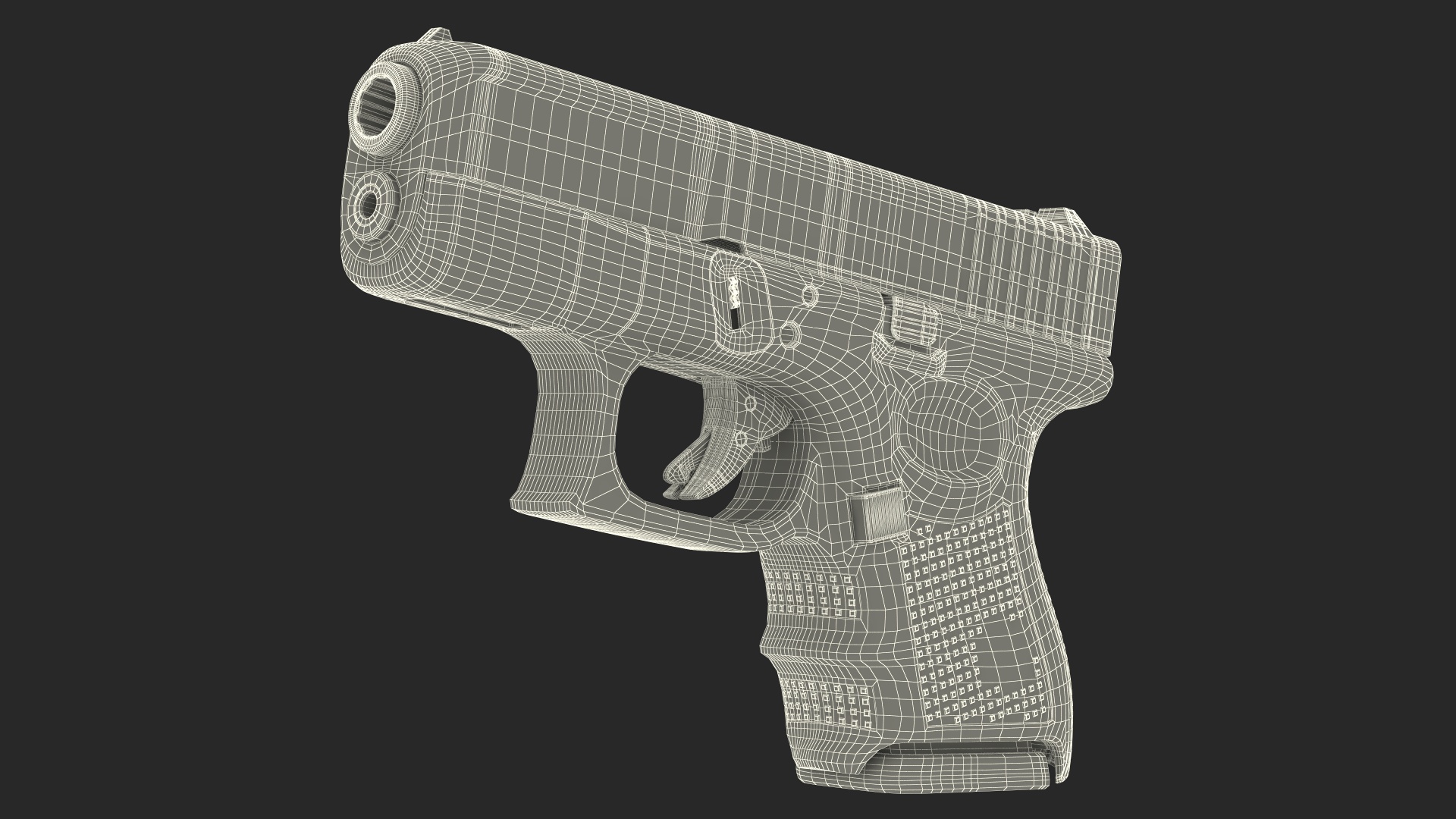 Sub Compact 9mm Pistol 3D