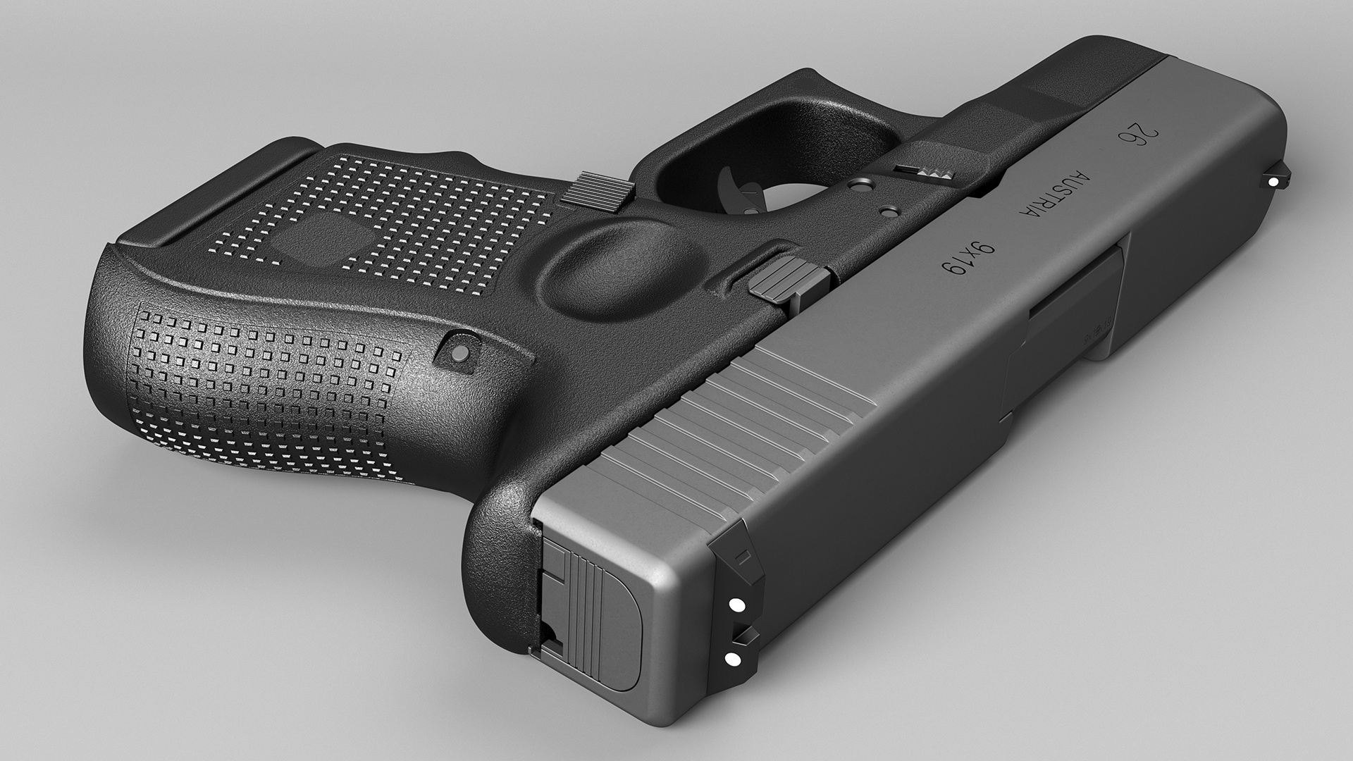 Sub Compact 9mm Pistol 3D