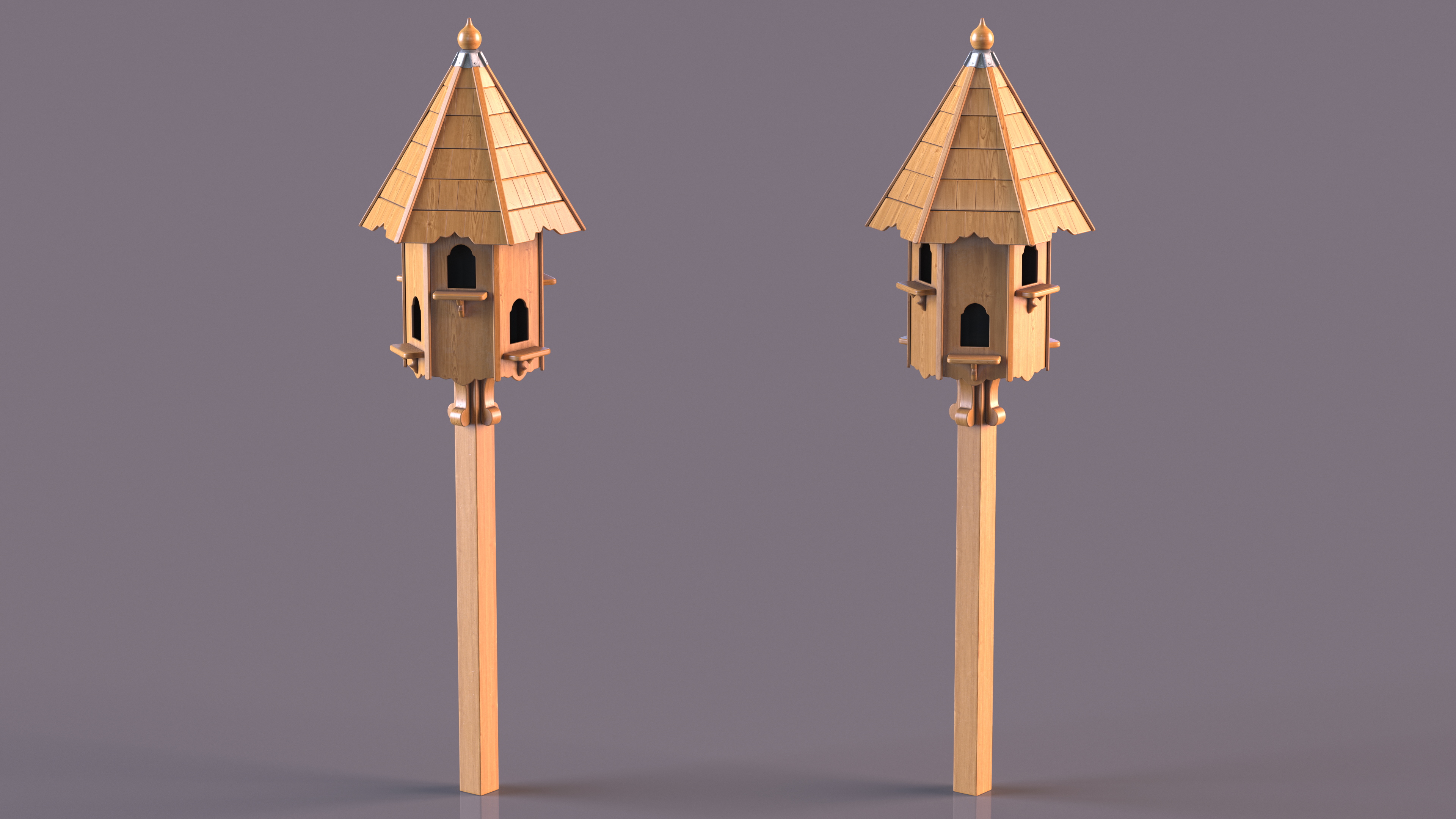 Wooden Dovecote for Six Nests 3D model
