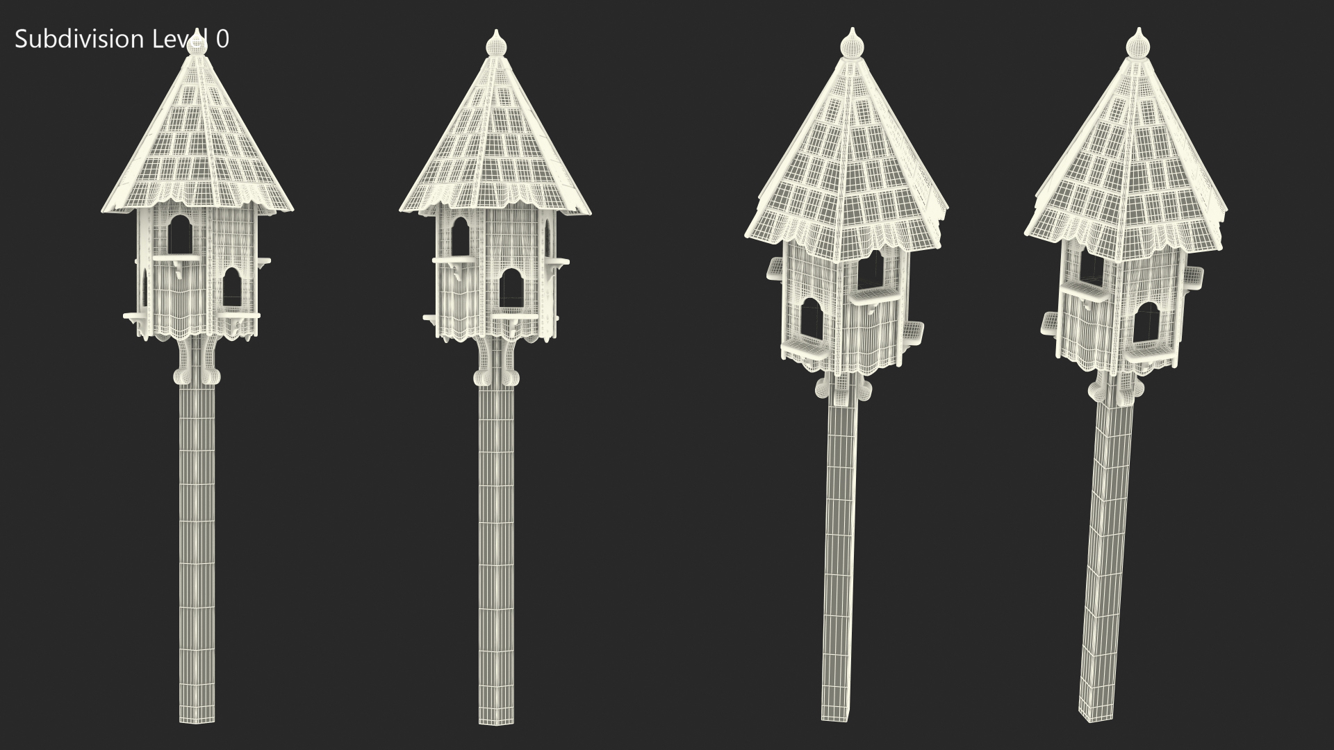 Wooden Dovecote for Six Nests 3D model