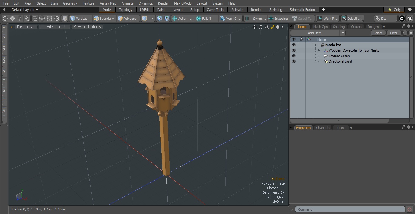Wooden Dovecote for Six Nests 3D model