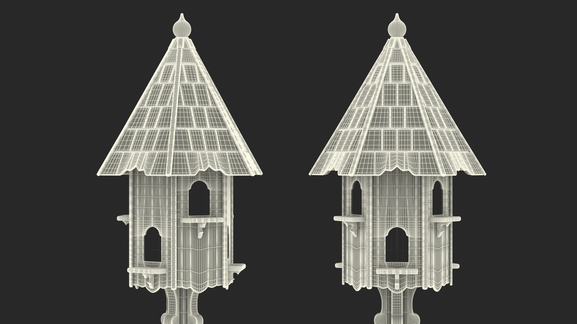 Wooden Dovecote for Six Nests 3D model