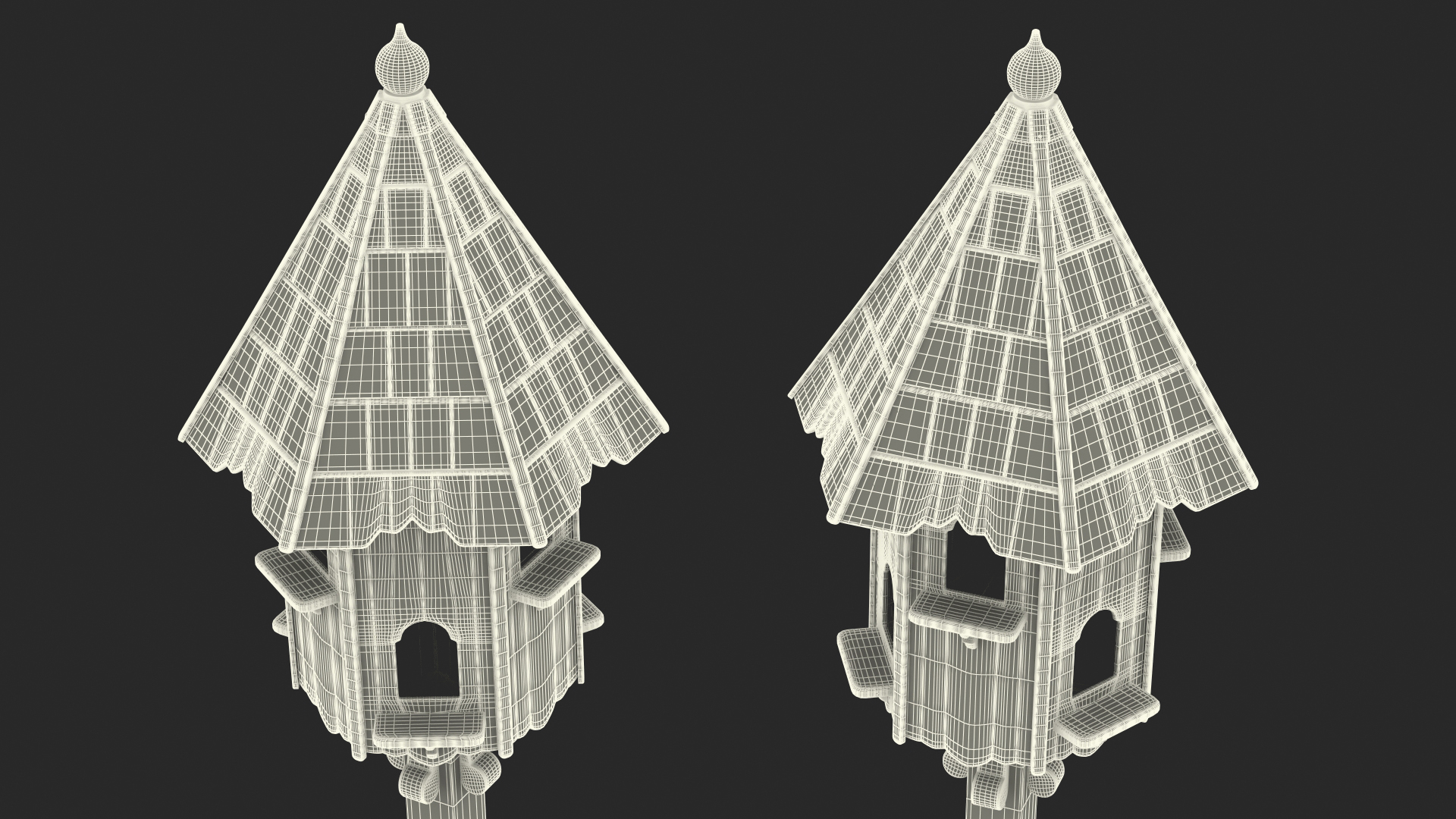 Wooden Dovecote for Six Nests 3D model
