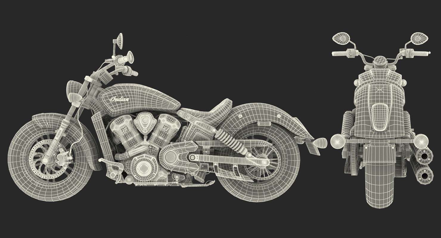 3D Motorcycle Indian Scout Sixty 2016 Rigged