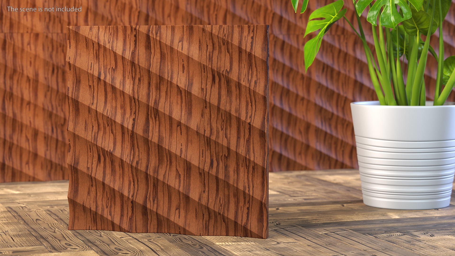 3D 3D Wall Panel Half Pipe Wood model