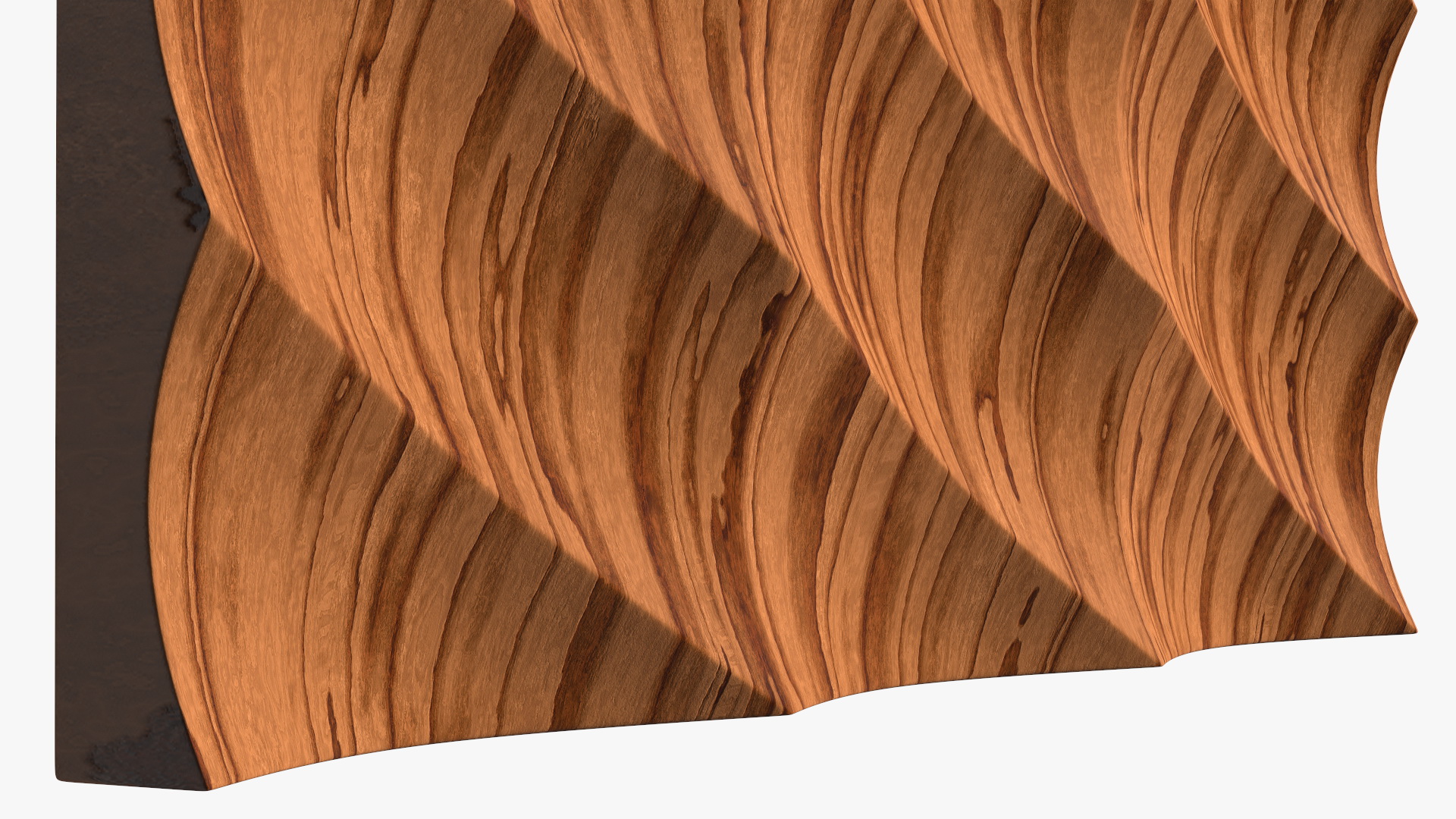 3D 3D Wall Panel Half Pipe Wood model