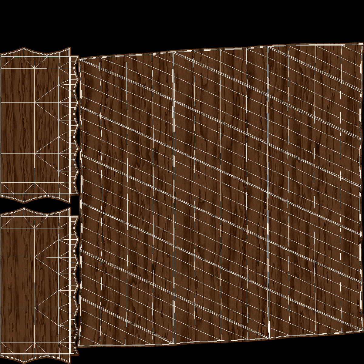 3D 3D Wall Panel Half Pipe Wood model