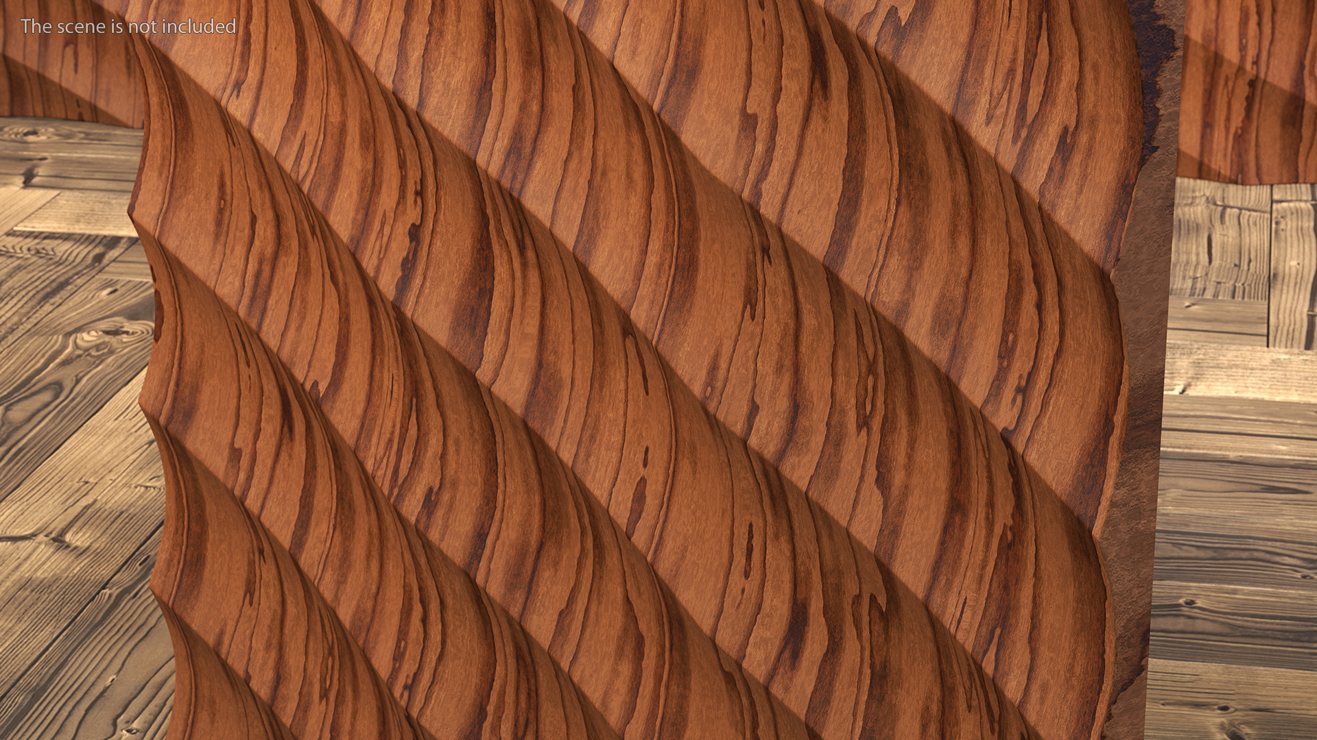 3D 3D Wall Panel Half Pipe Wood model