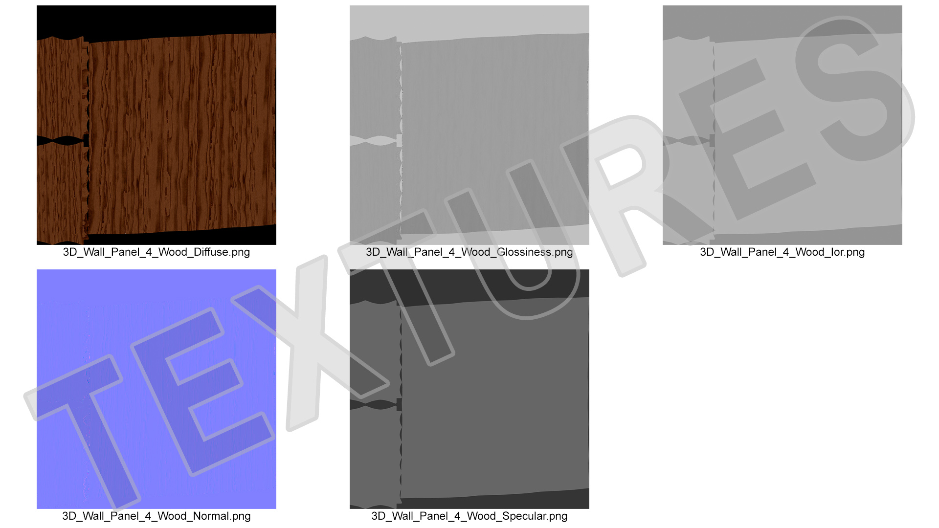 3D 3D Wall Panel Half Pipe Wood model