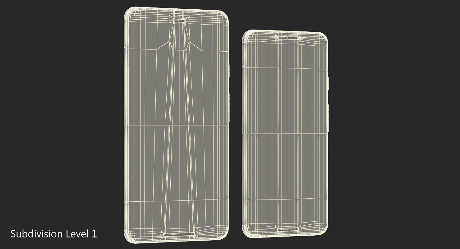 3D model Google Pixel 3 and Pixel 3XL Smartphone Black