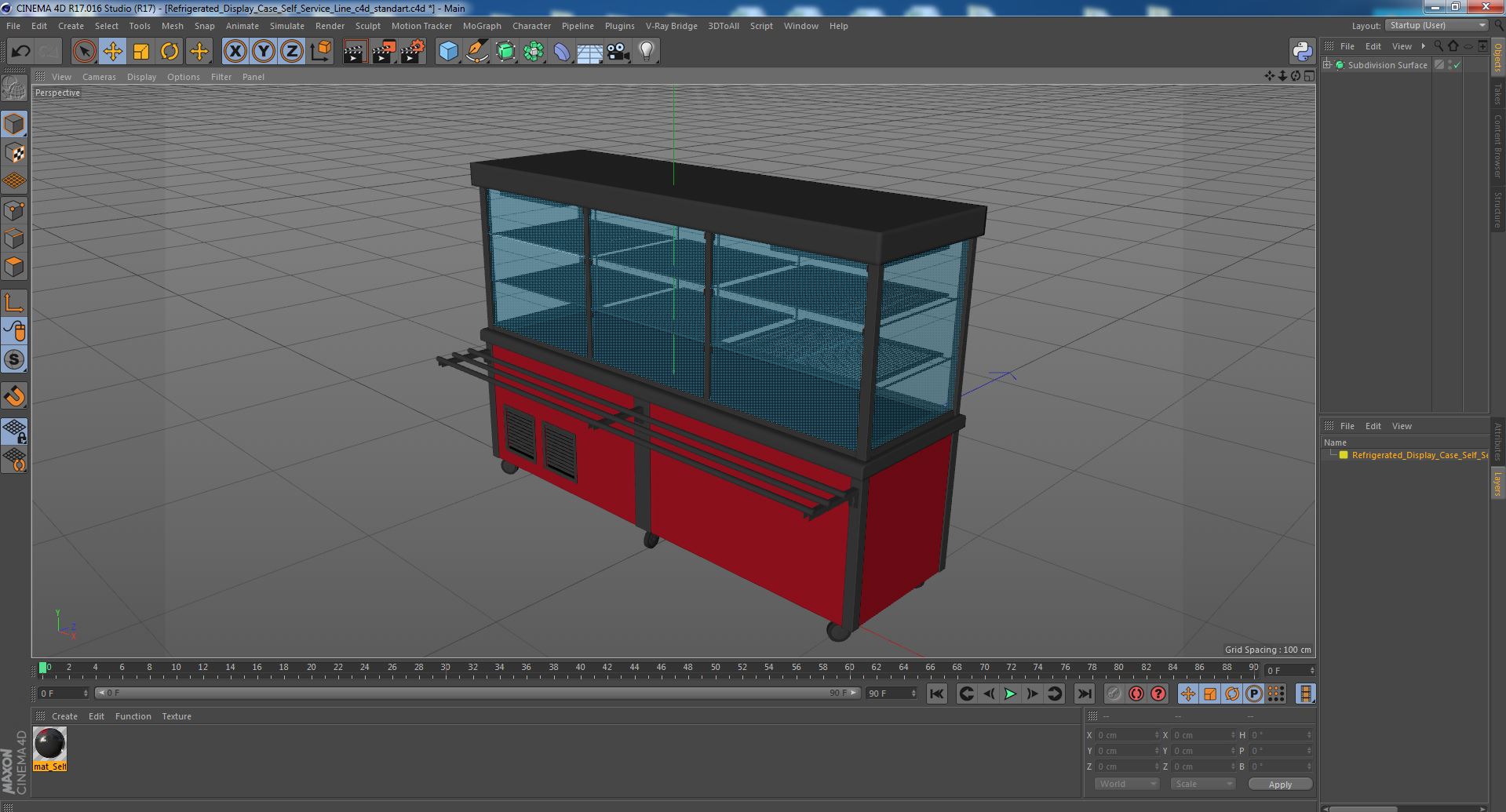 3D Refrigerated Display Case Self Service Line model
