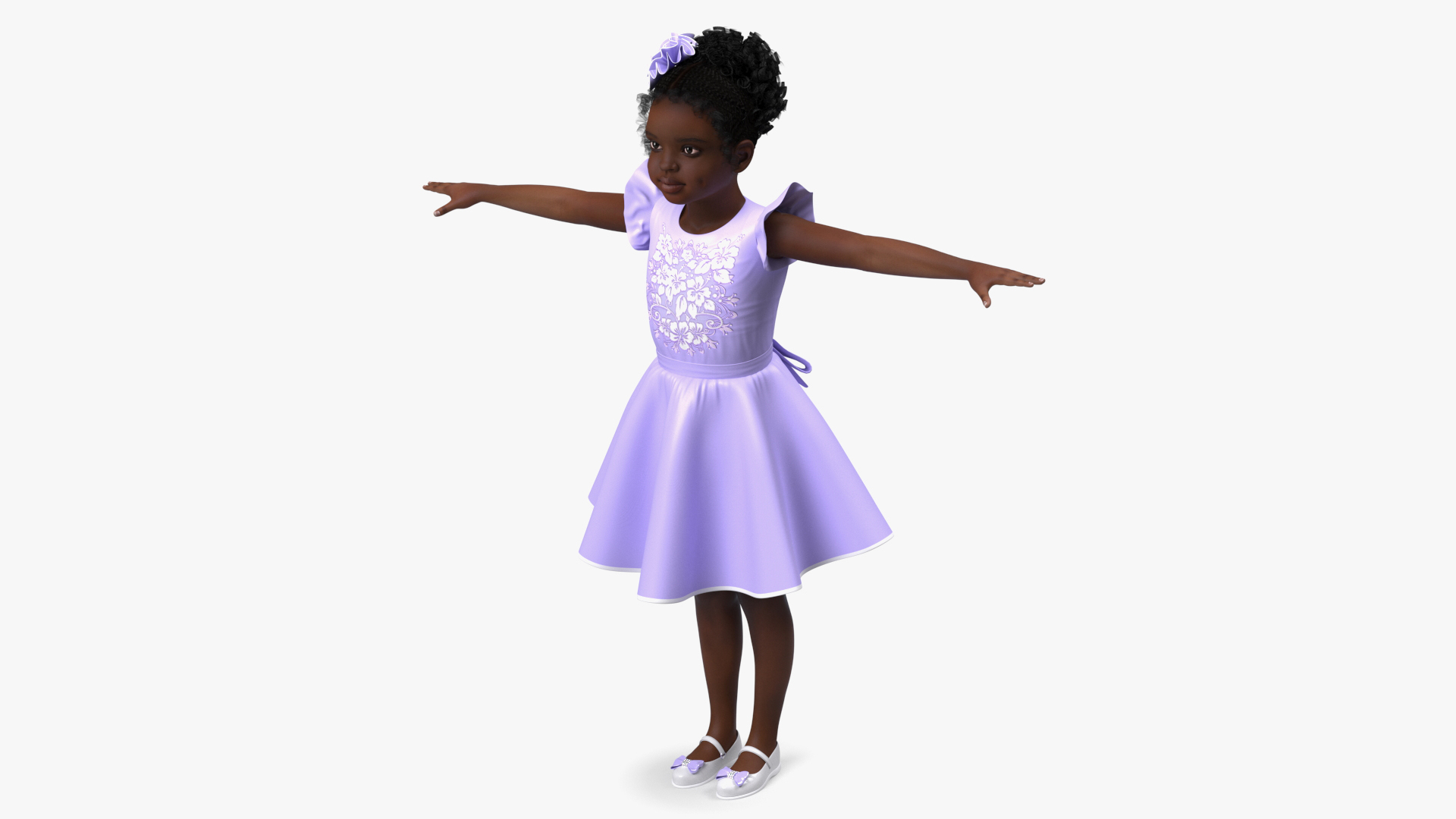 Black Child Girl Party Style Rigged for Modo 3D model