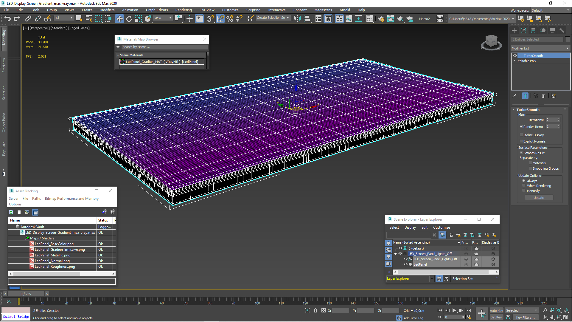 LED Display Screen Gradient 3D