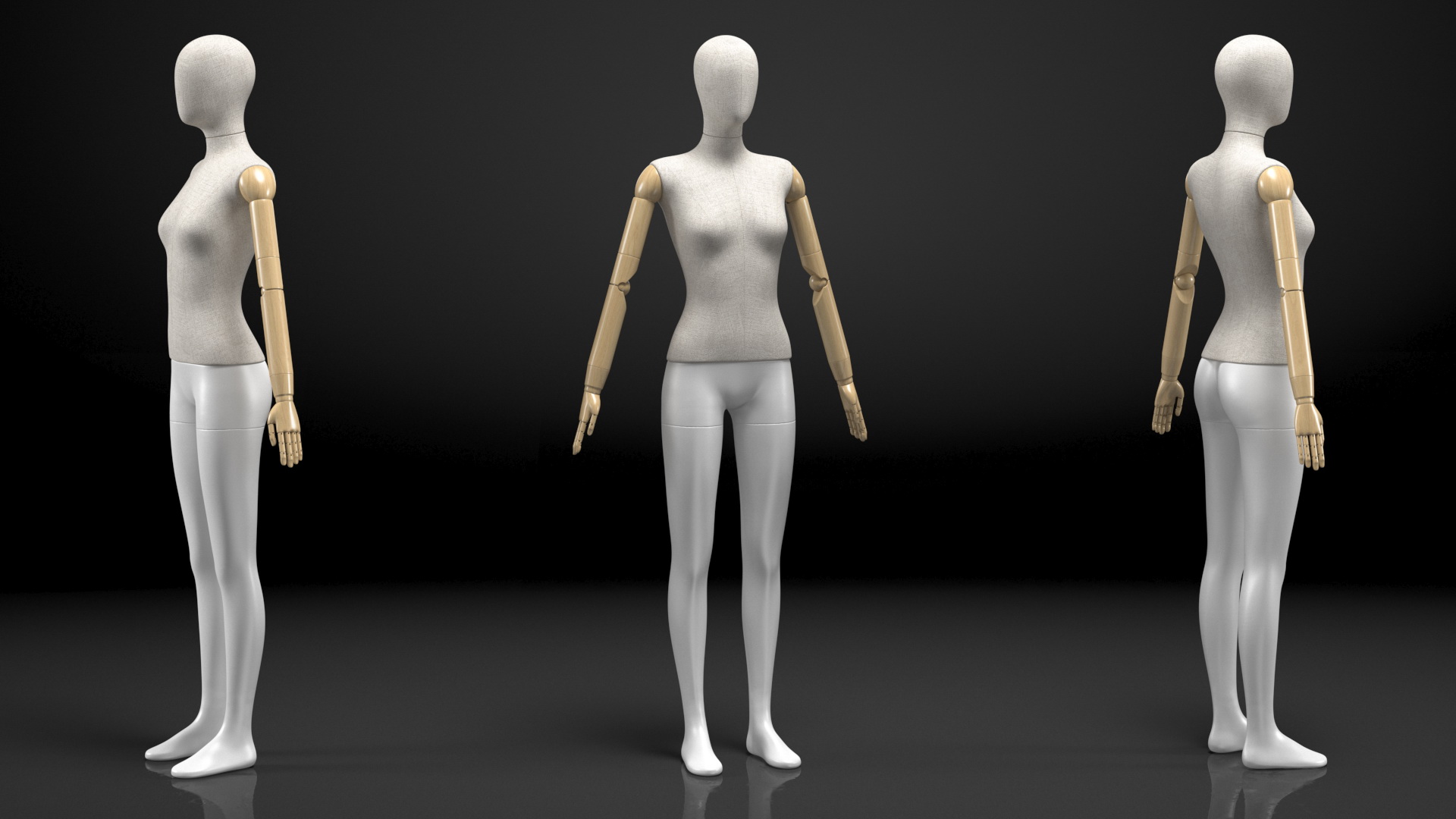 3D Flexible Female Mannequin Neutral Pose model