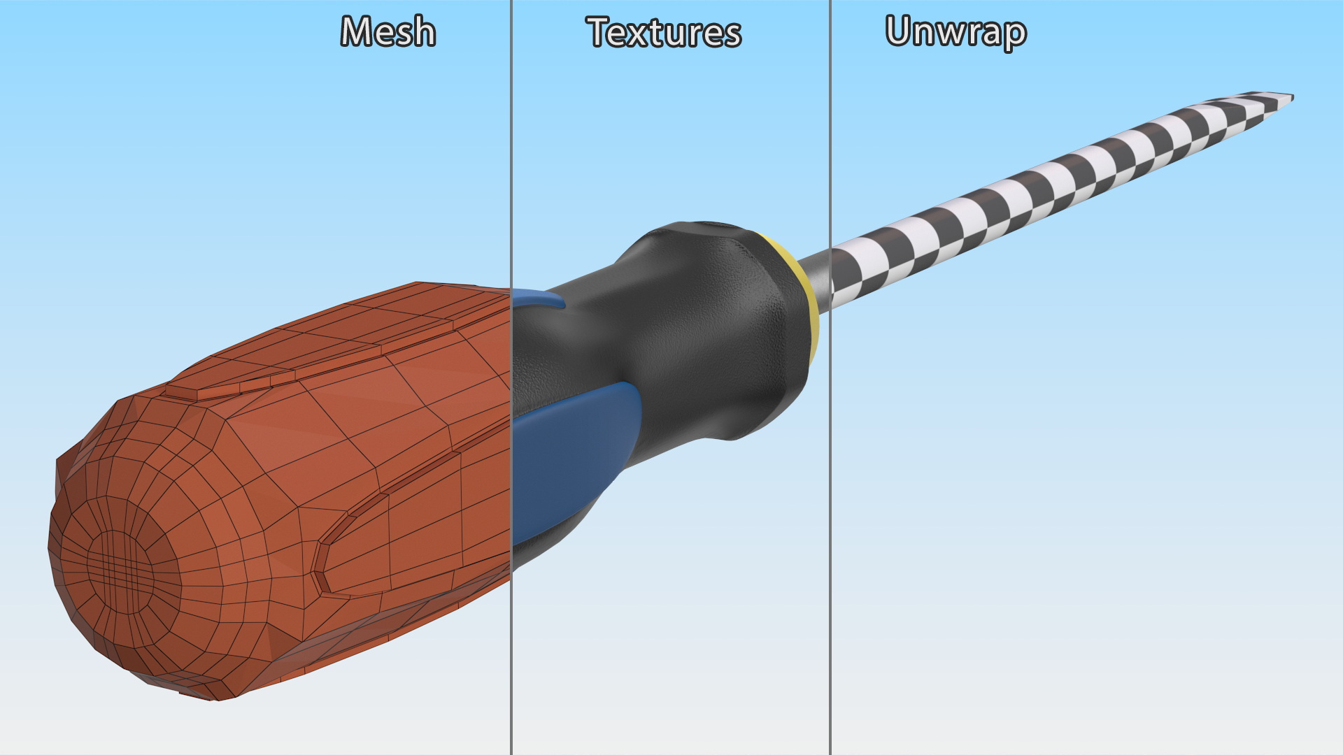 Flathead Screwdriver with Ergonomic Handle 3D