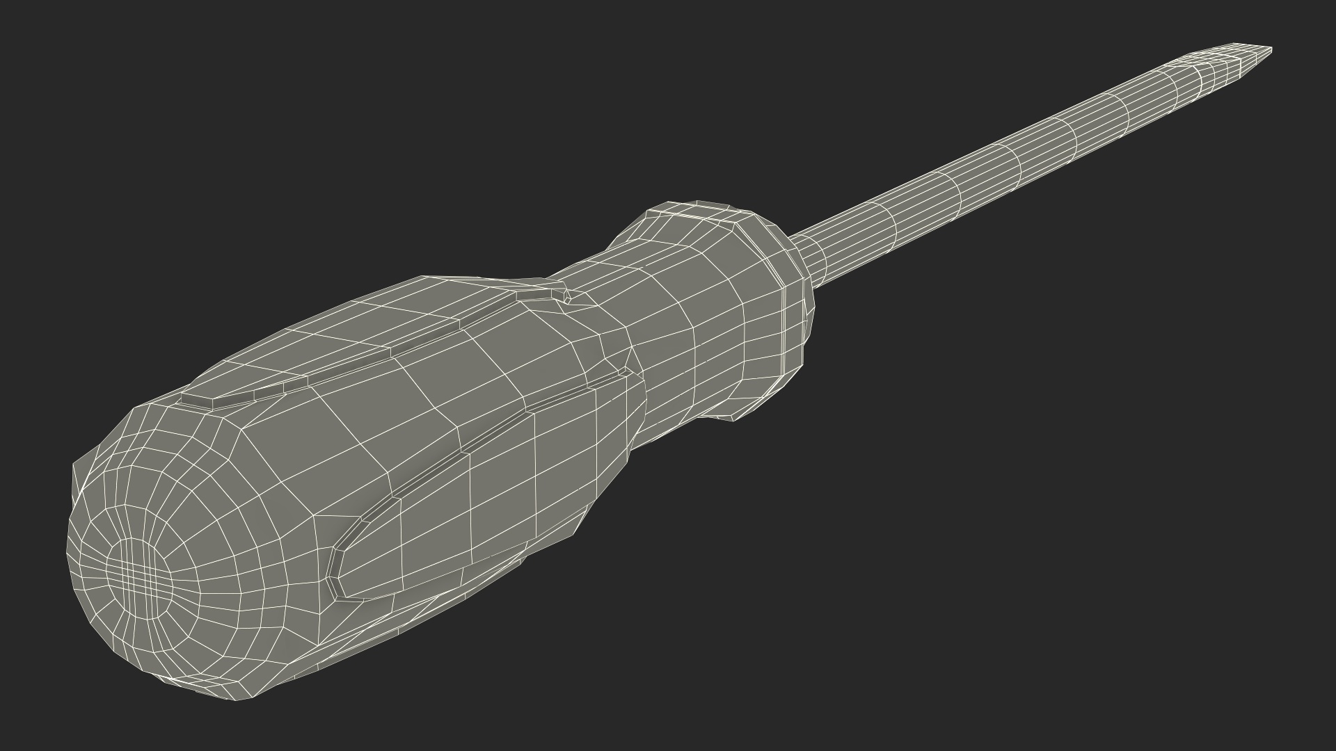 Flathead Screwdriver with Ergonomic Handle 3D