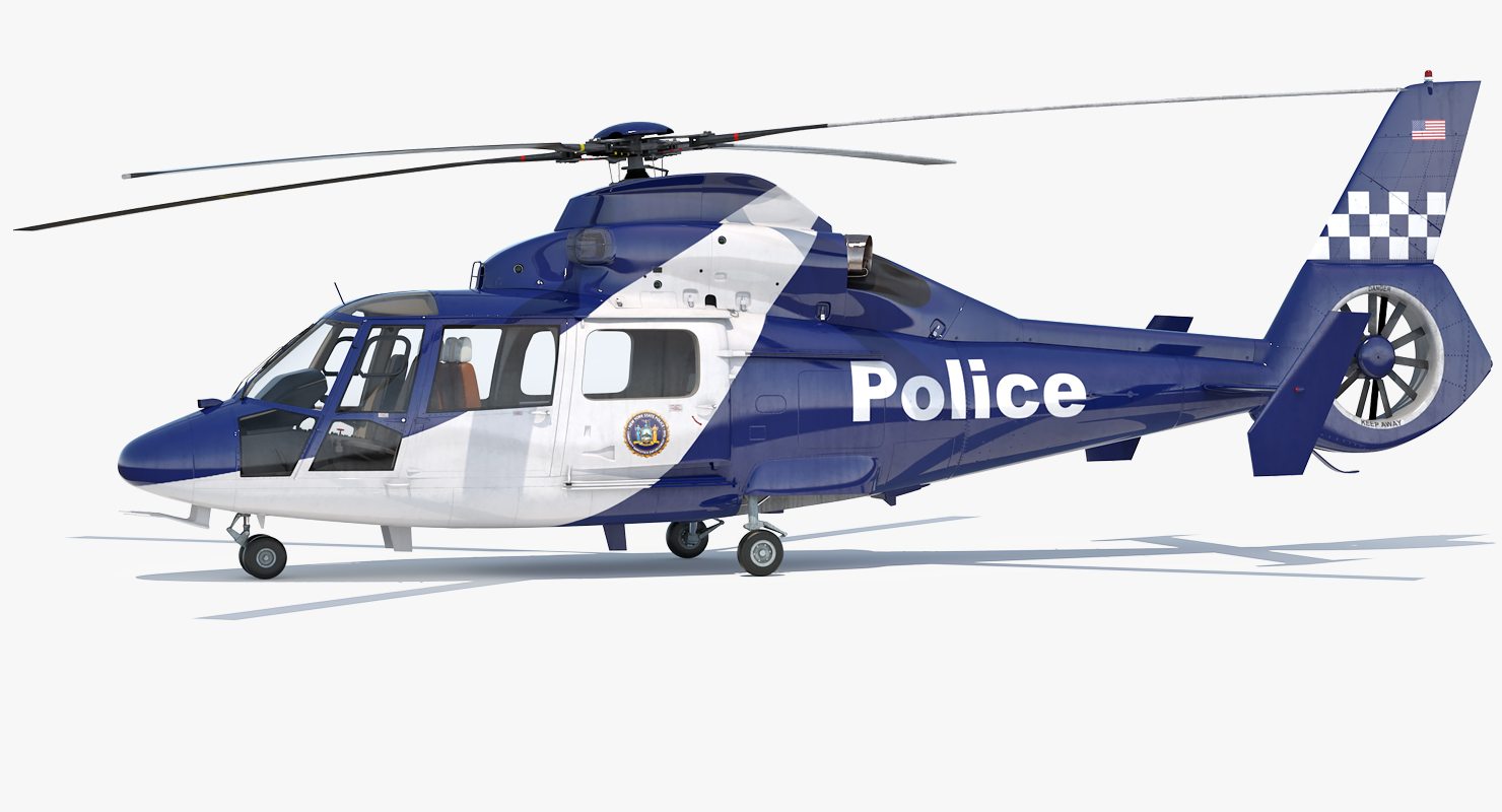3D Police Helicopter Eurocopter AS 365 N2 Dauphin