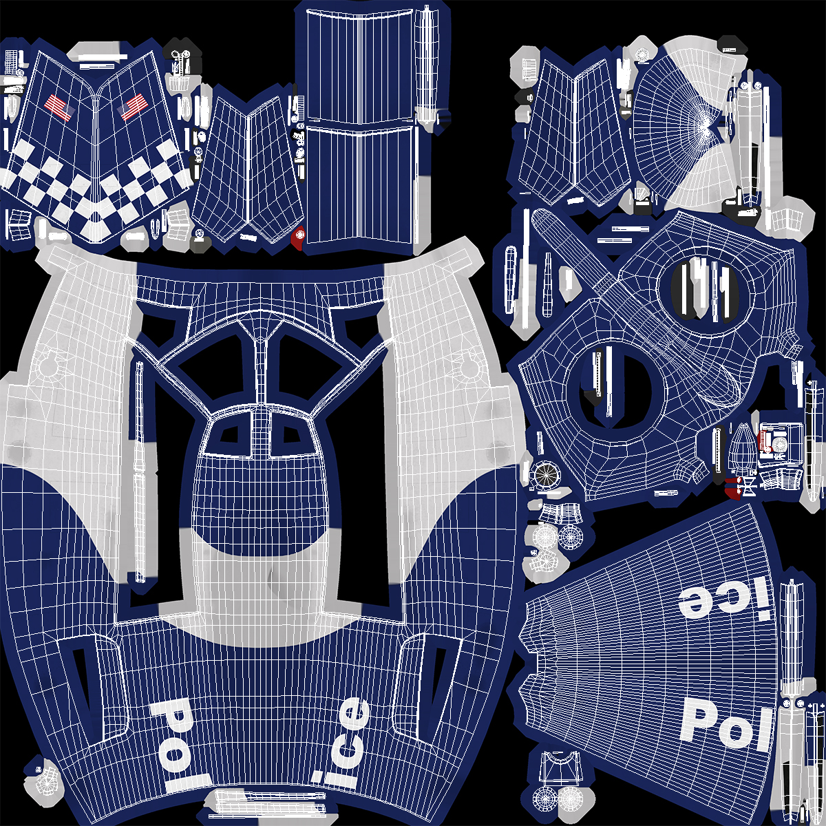 3D Police Helicopter Eurocopter AS 365 N2 Dauphin