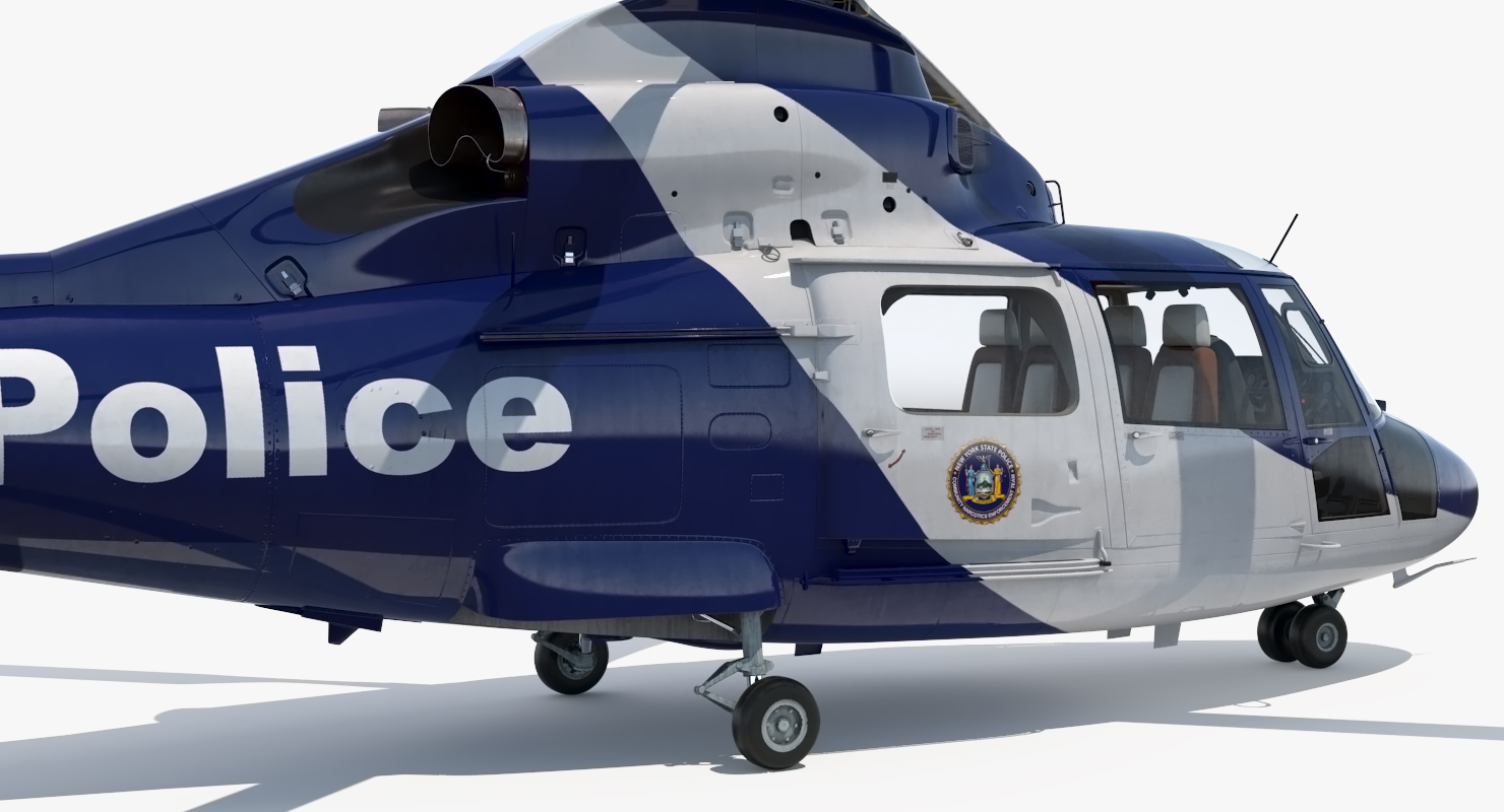 3D Police Helicopter Eurocopter AS 365 N2 Dauphin