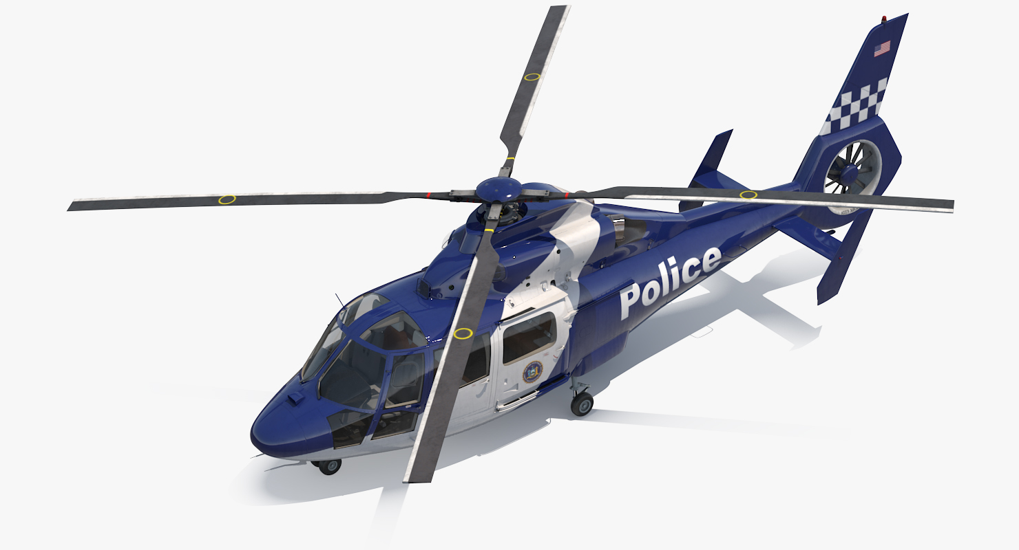 3D Police Helicopter Eurocopter AS 365 N2 Dauphin