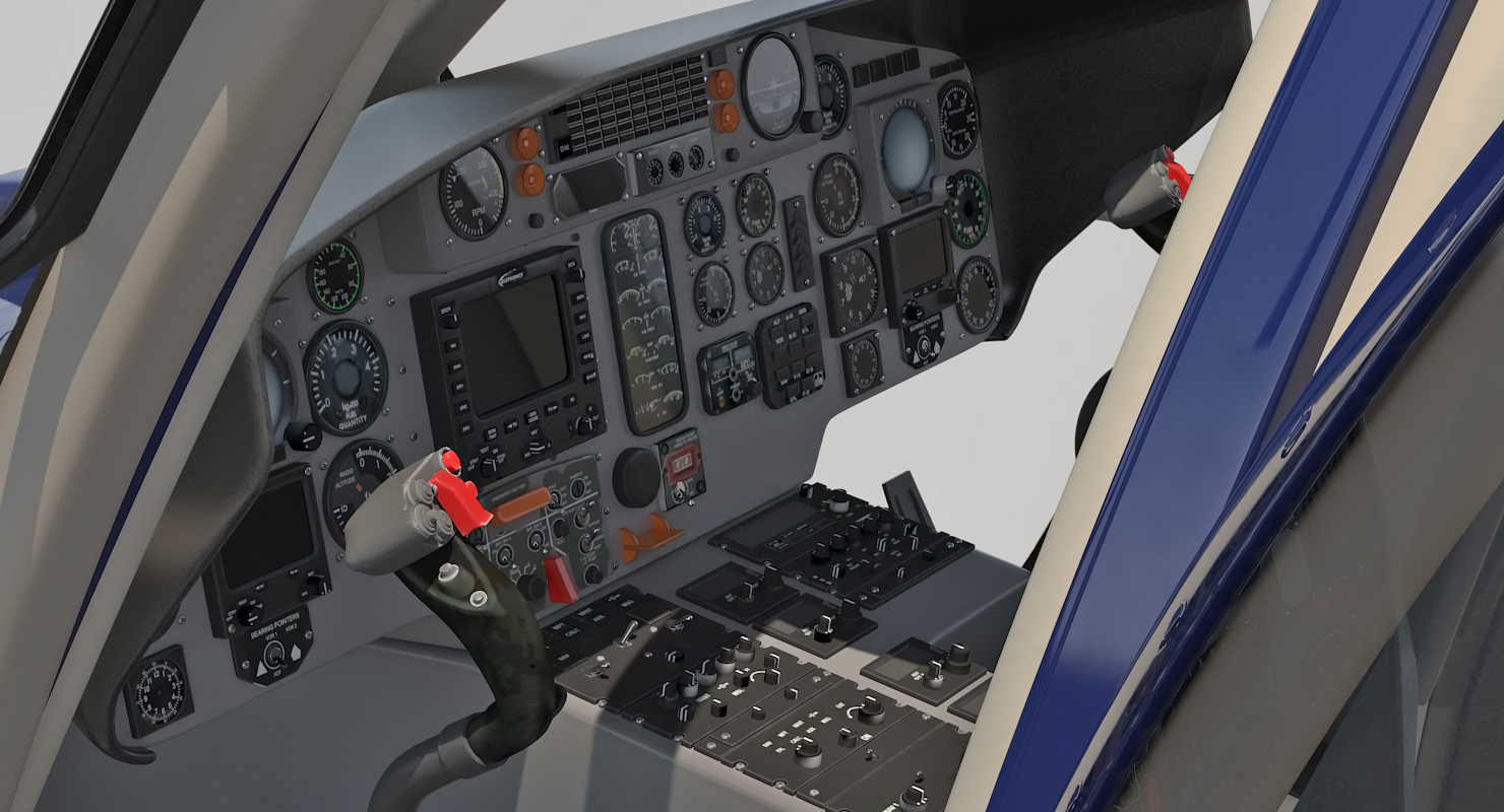 3D Police Helicopter Eurocopter AS 365 N2 Dauphin