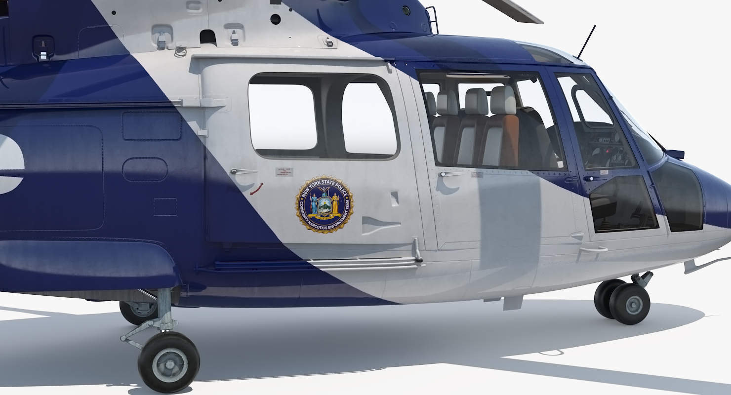 3D Police Helicopter Eurocopter AS 365 N2 Dauphin