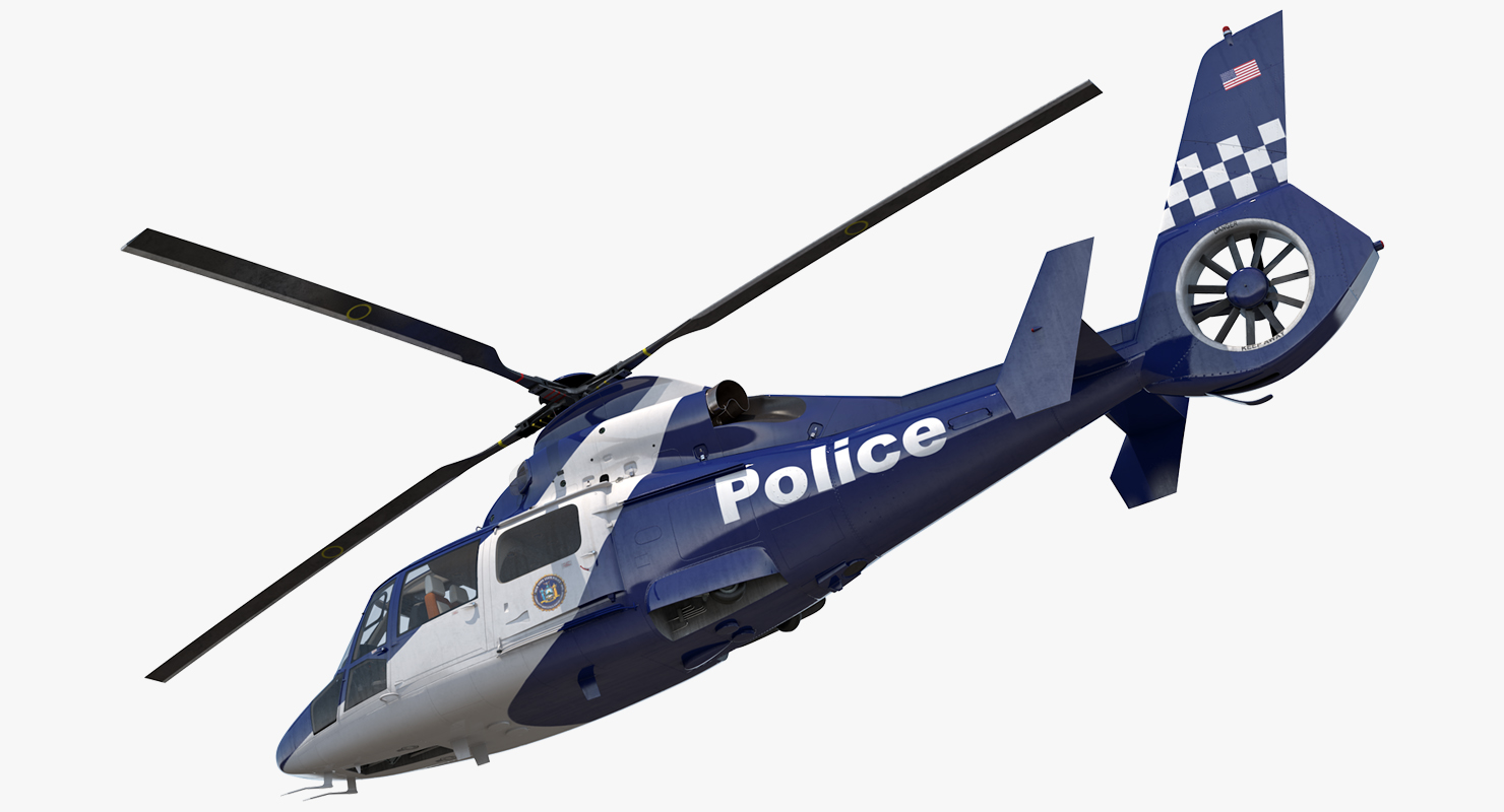 3D Police Helicopter Eurocopter AS 365 N2 Dauphin