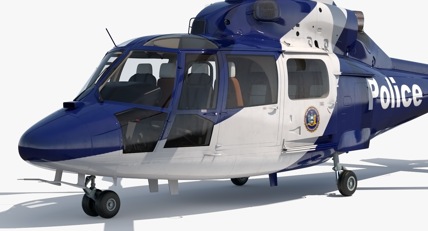 3D Police Helicopter Eurocopter AS 365 N2 Dauphin