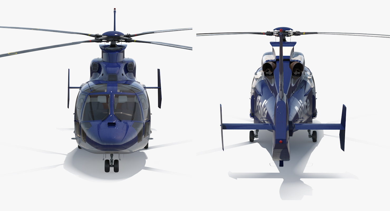 3D Police Helicopter Eurocopter AS 365 N2 Dauphin
