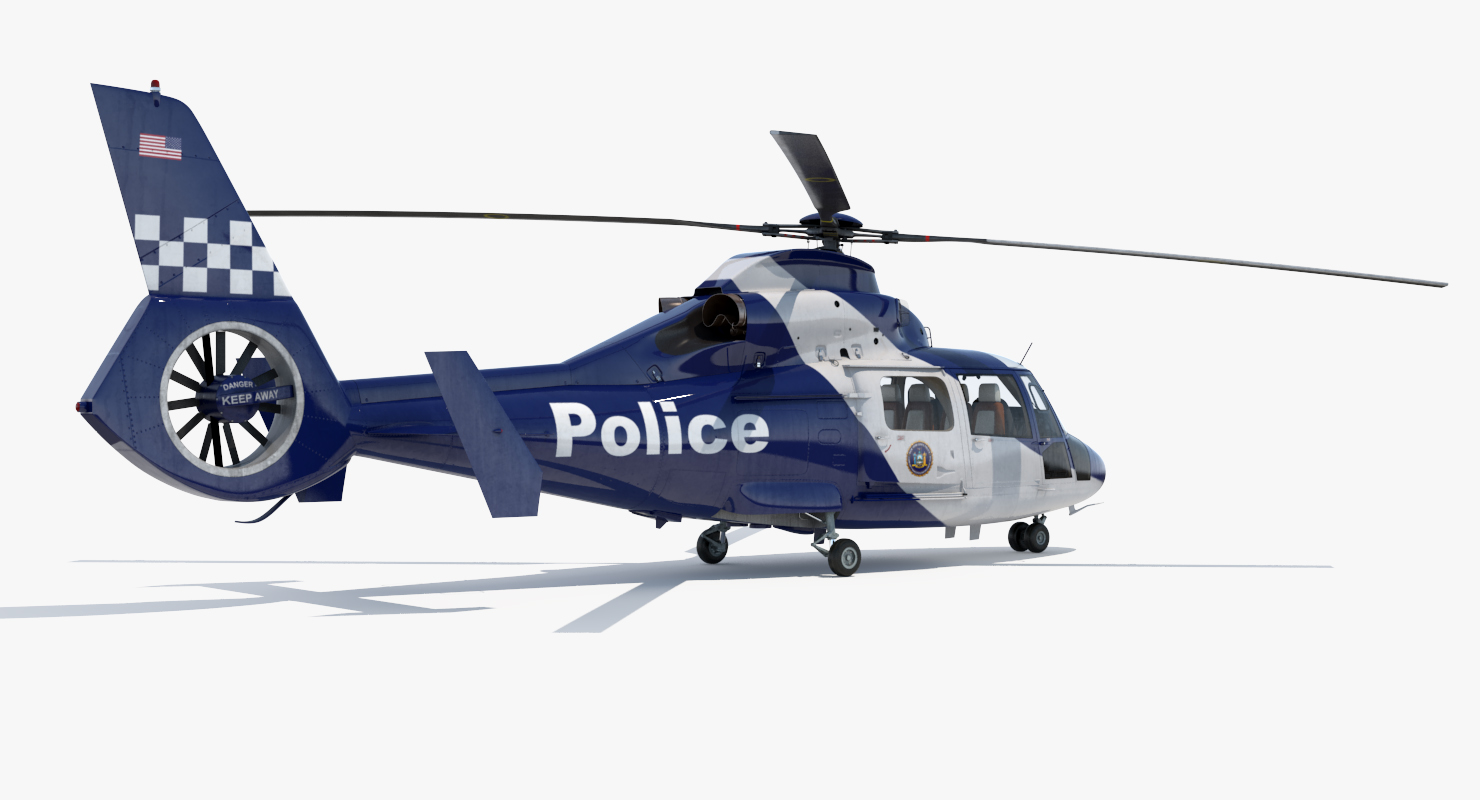3D Police Helicopter Eurocopter AS 365 N2 Dauphin