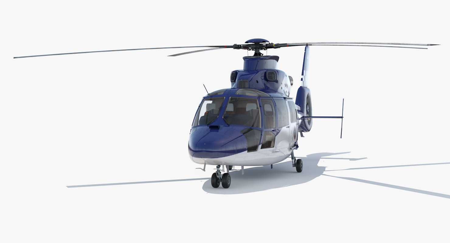 3D Police Helicopter Eurocopter AS 365 N2 Dauphin