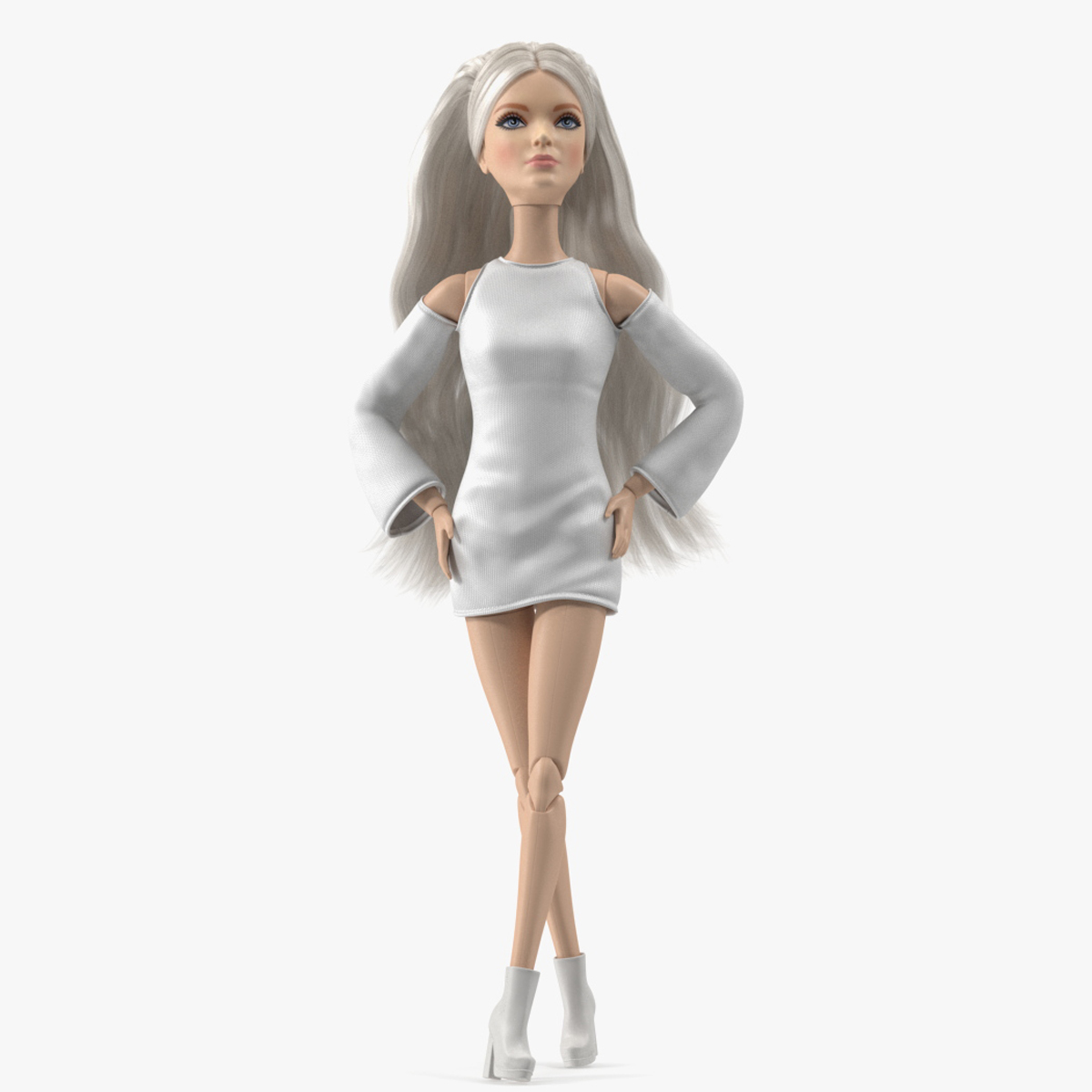 Barbie Doll White Dress Rigged for Modo 3D model