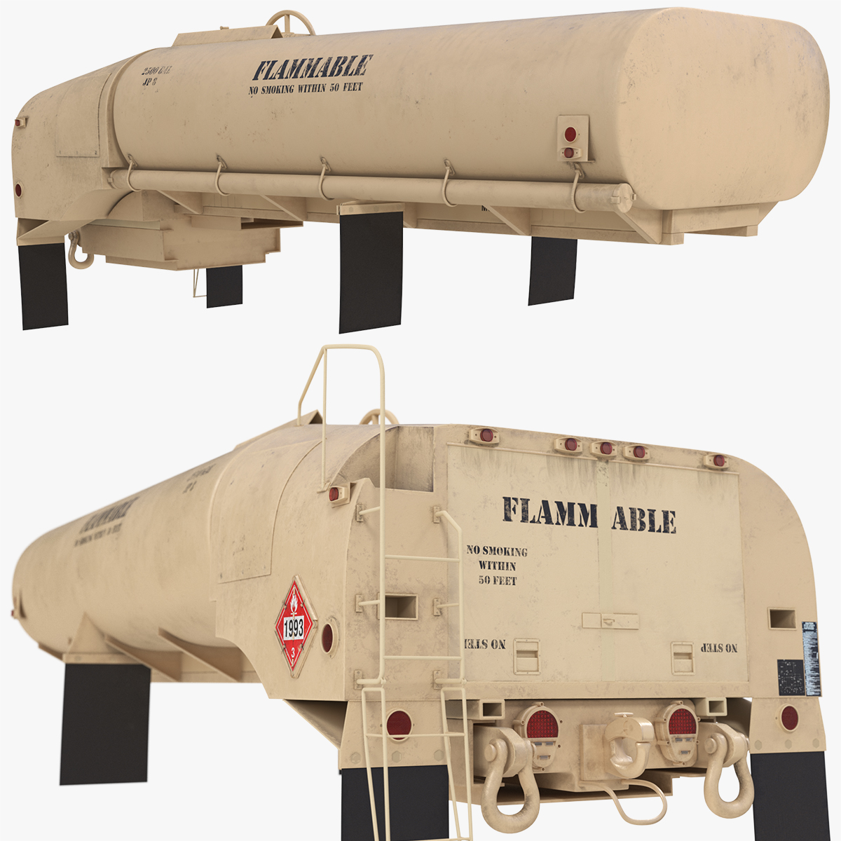 Military Fuel Tank Trailer with Ladder Simplified - view 9