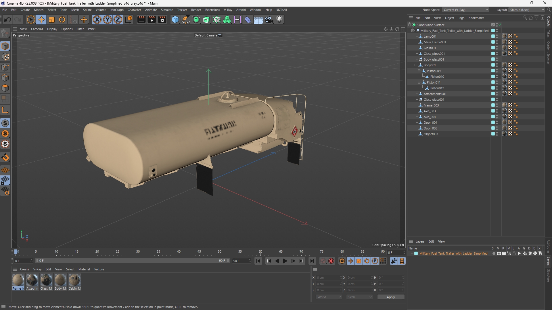 Military Fuel Tank Trailer with Ladder Simplified - view 12
